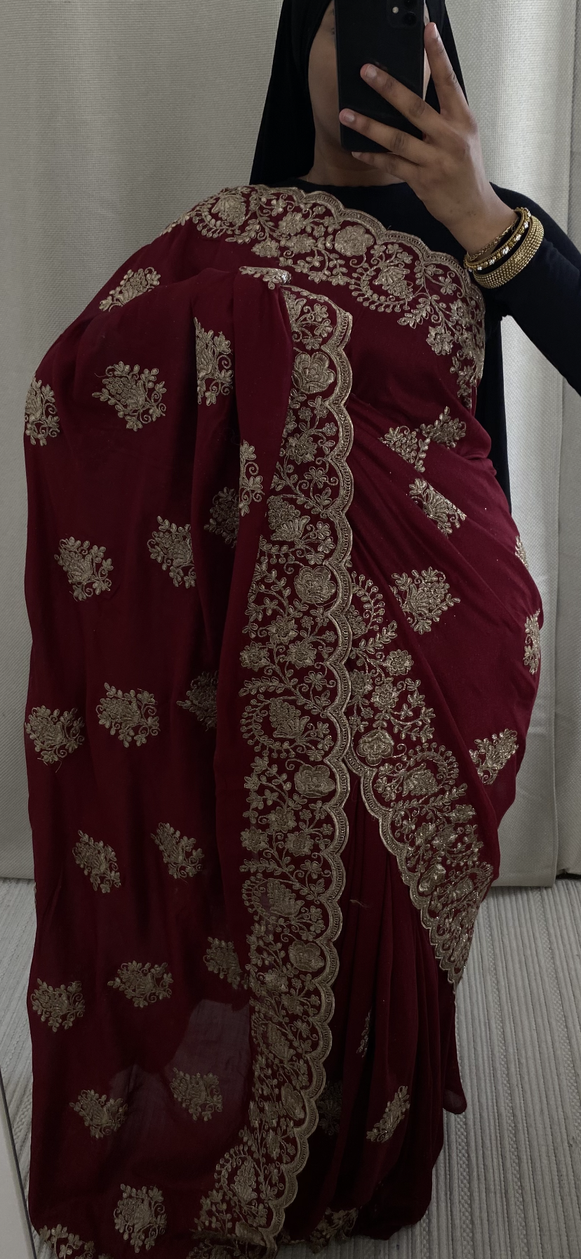 Saree Nour rouge