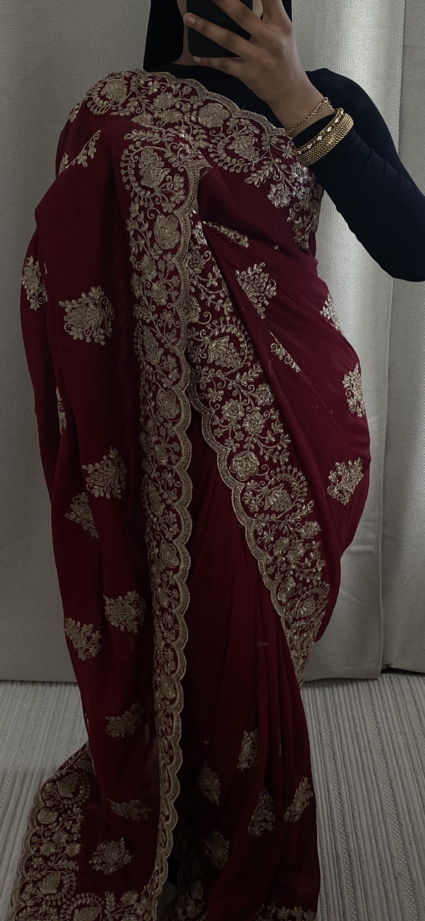 Saree Nour rouge