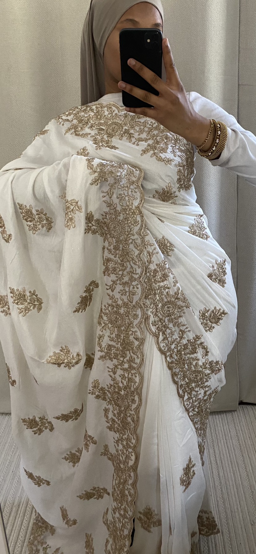 Saree Nour blanc