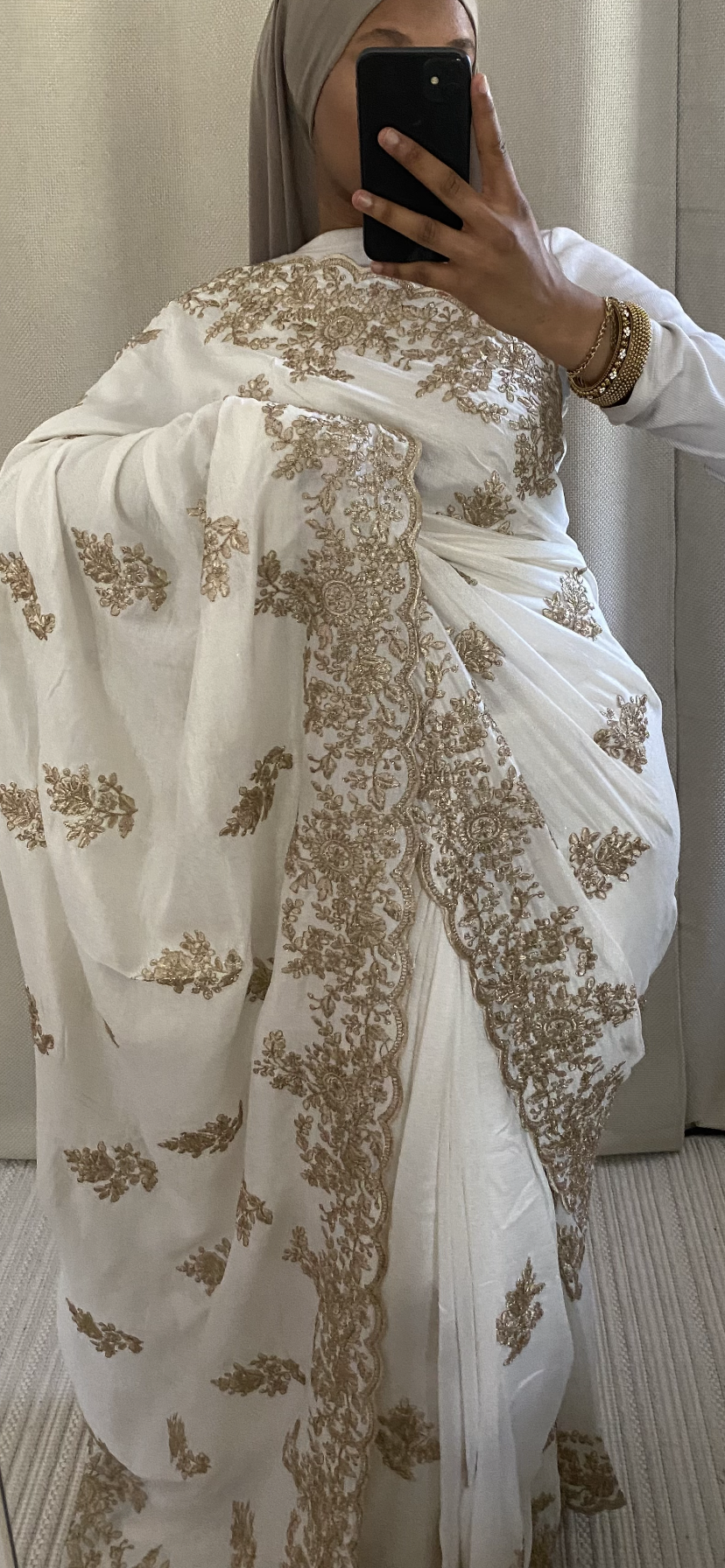Saree Nour blanc