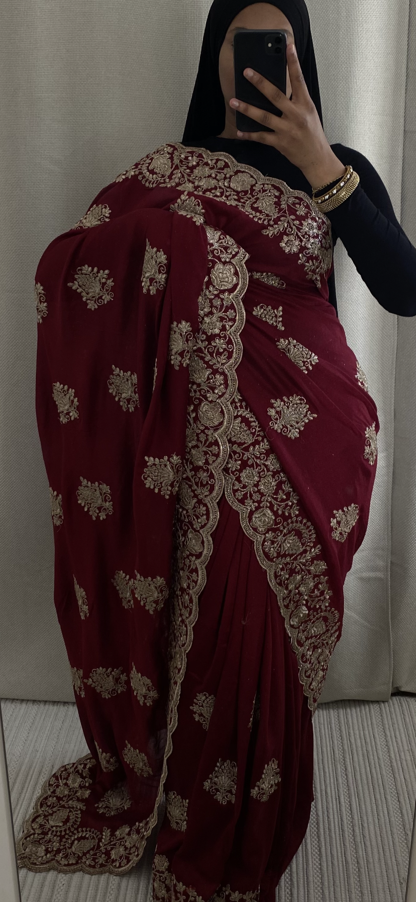 Saree Nour rouge