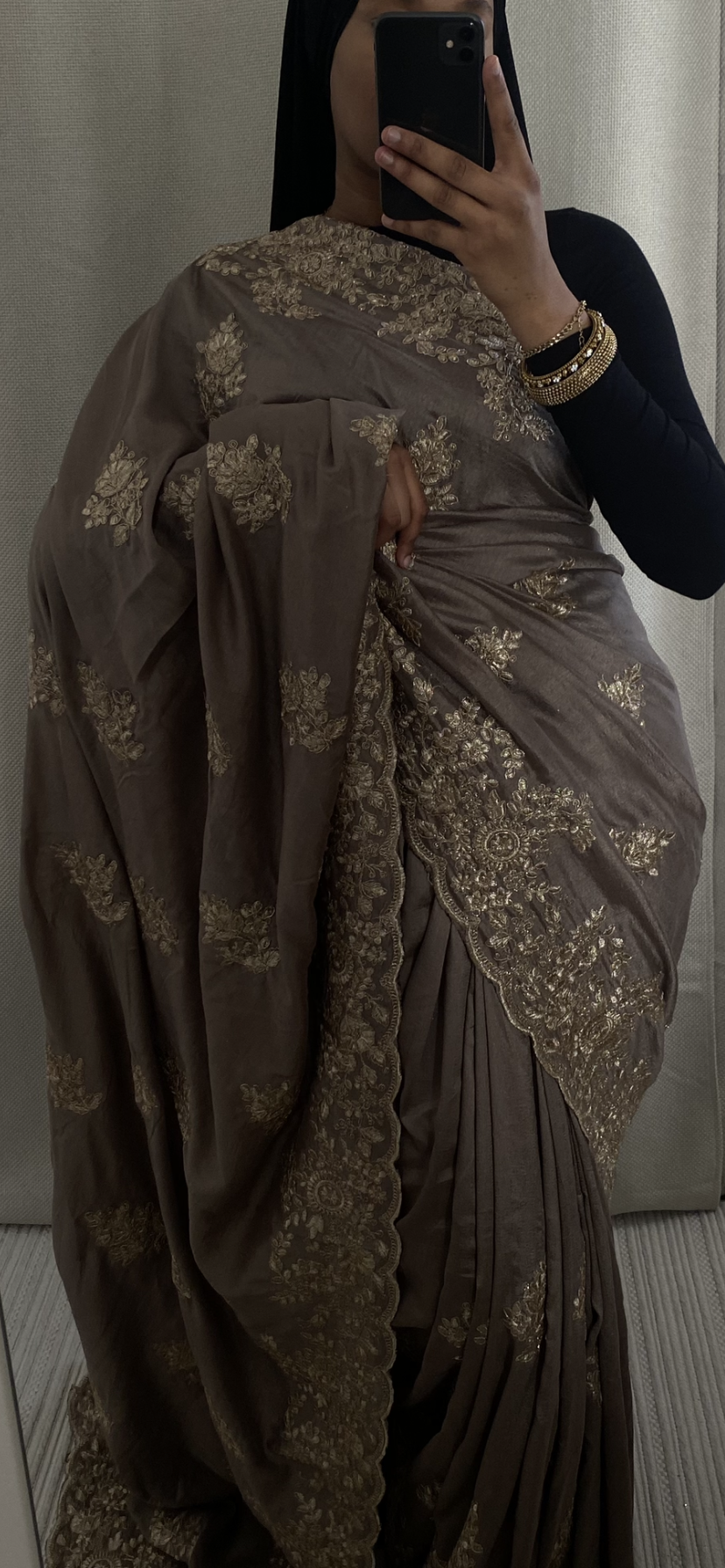 Saree Nour gris