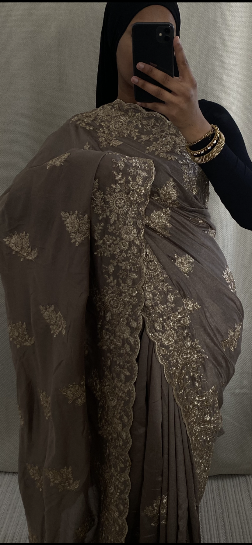 Saree Nour gris