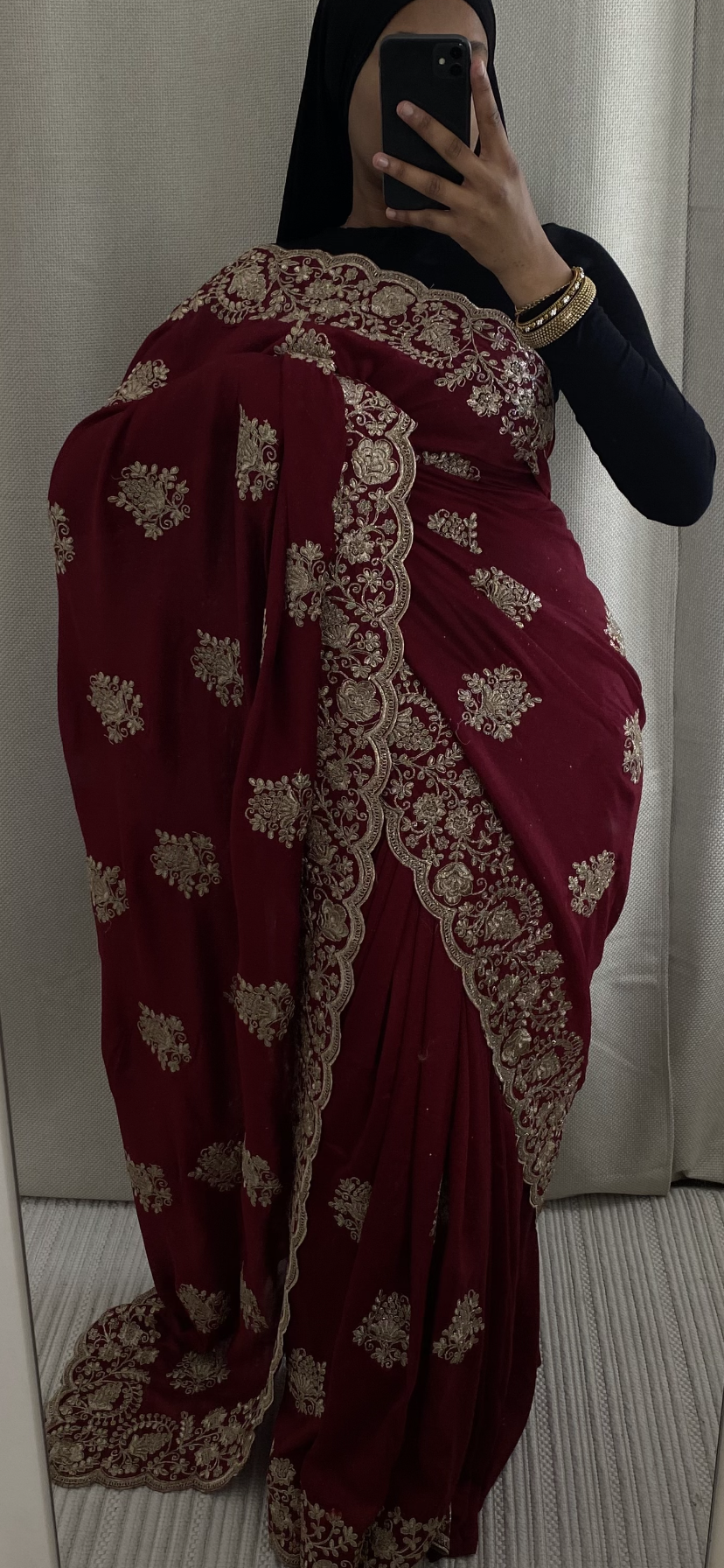 Saree Nour rouge