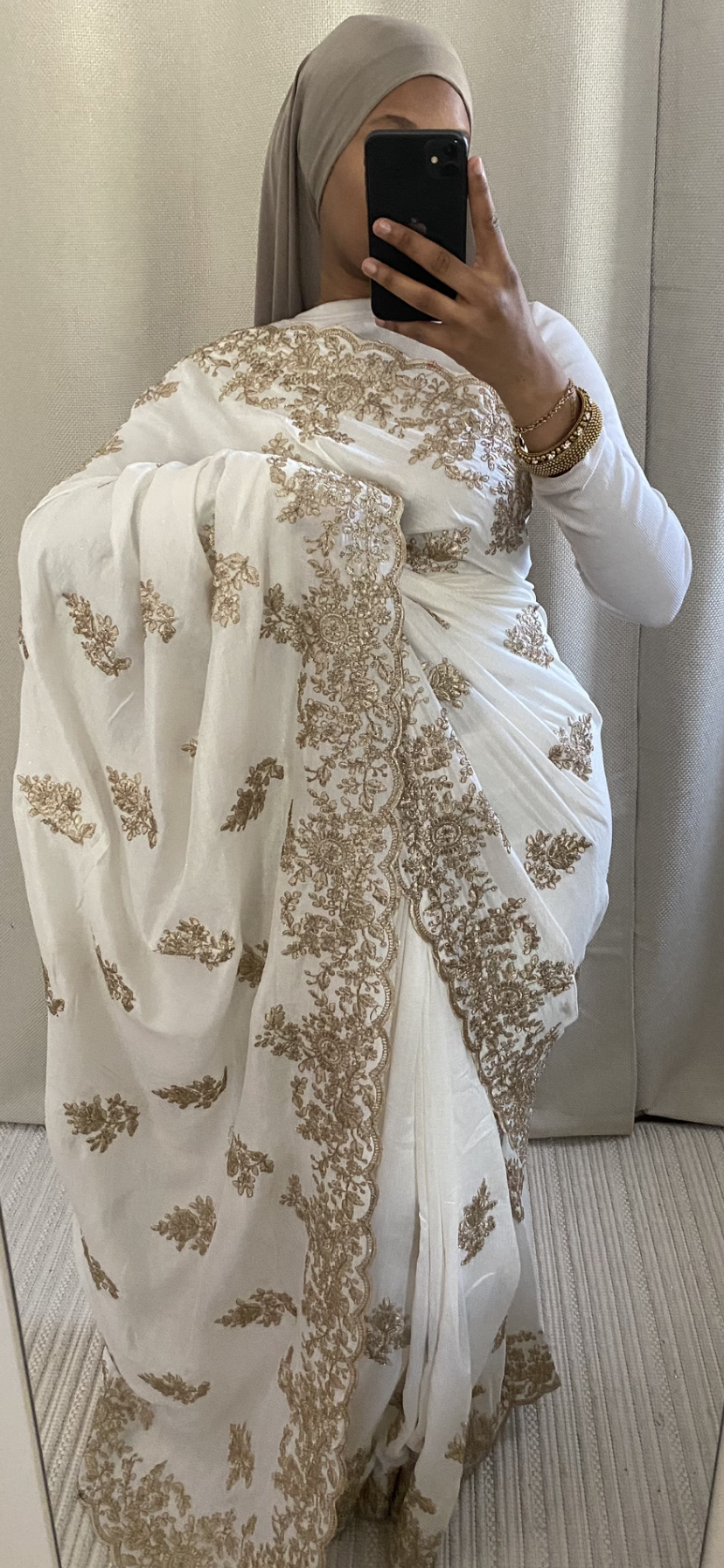 Saree Nour blanc