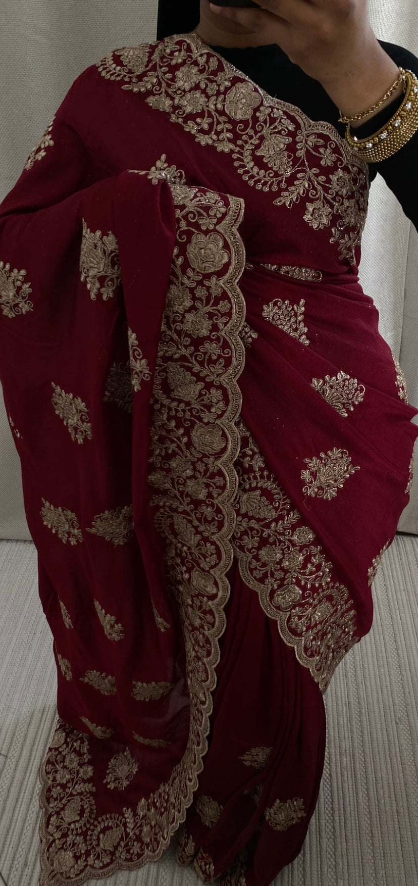 Saree Nour rouge