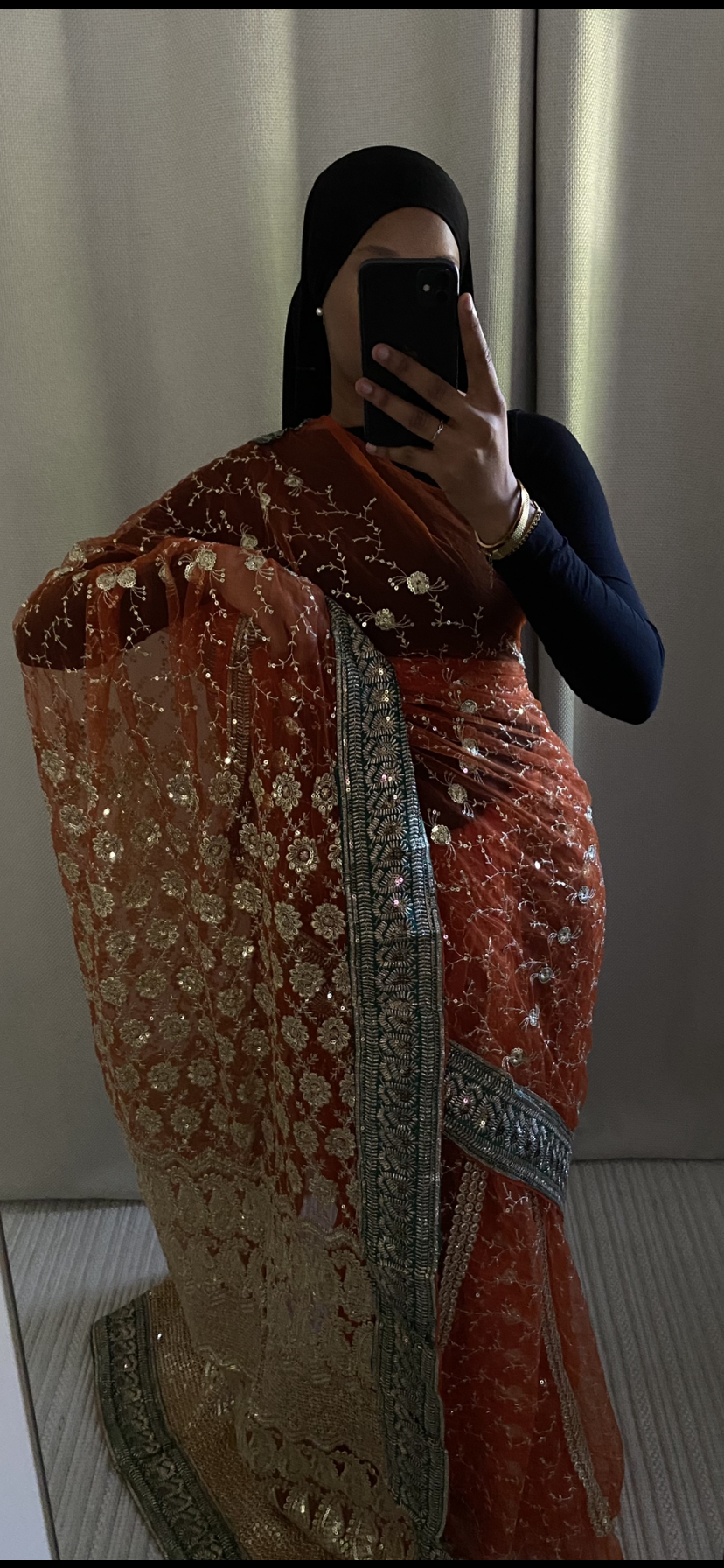 Saree Golg orange