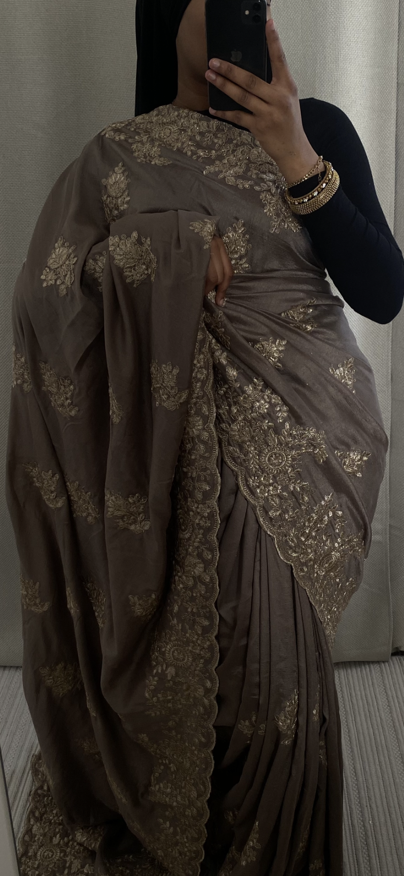 Saree Nour gris