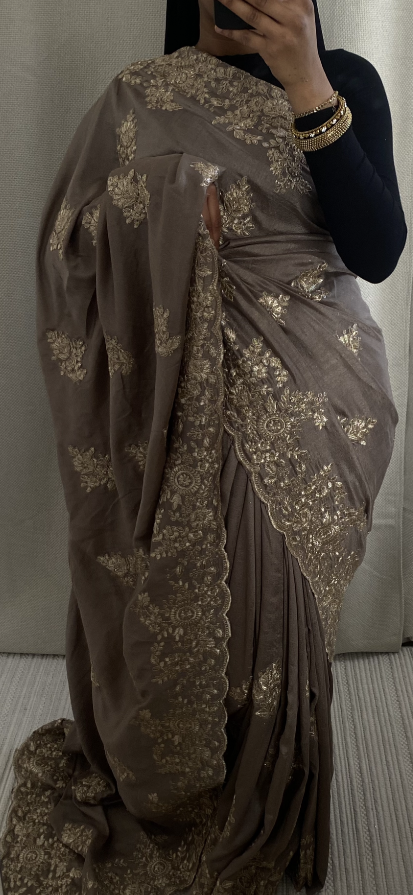 Saree Nour gris
