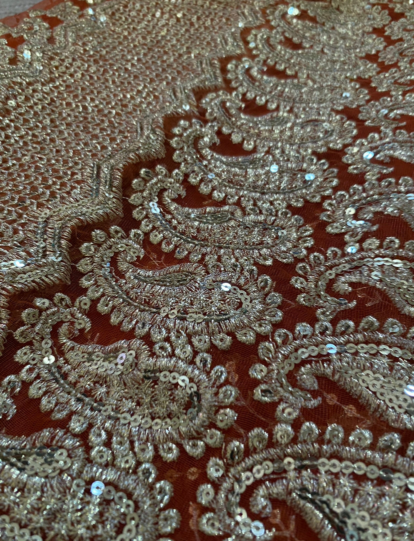Saree Golg orange