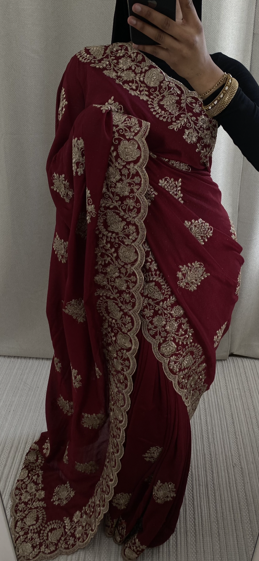 Saree Nour rouge
