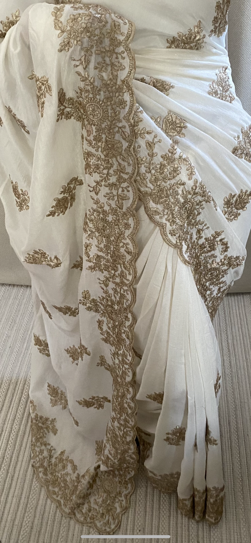Saree Nour blanc