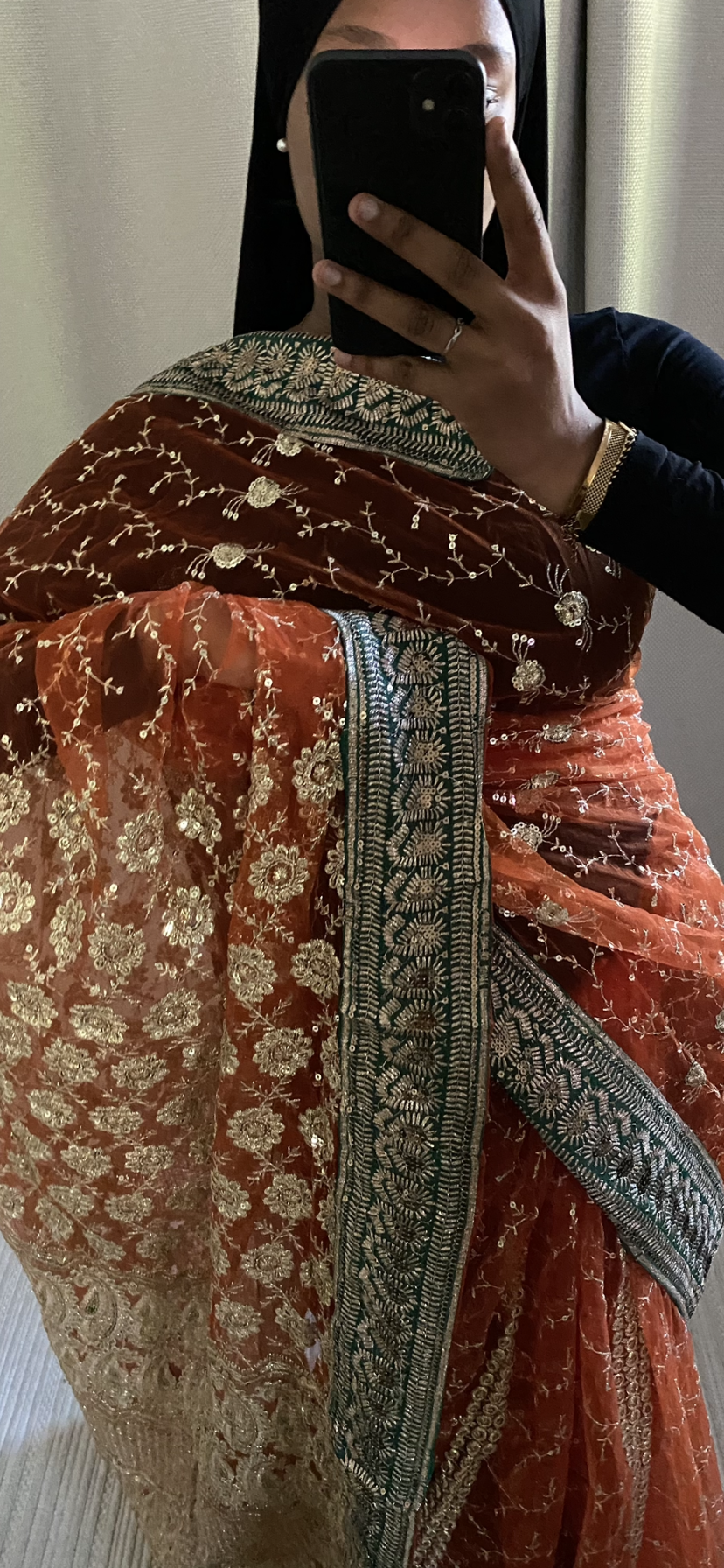 Saree Golg orange