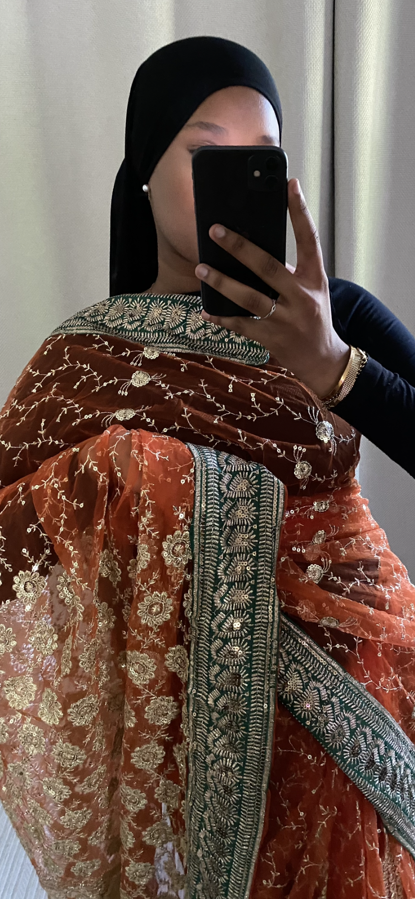Saree Golg orange