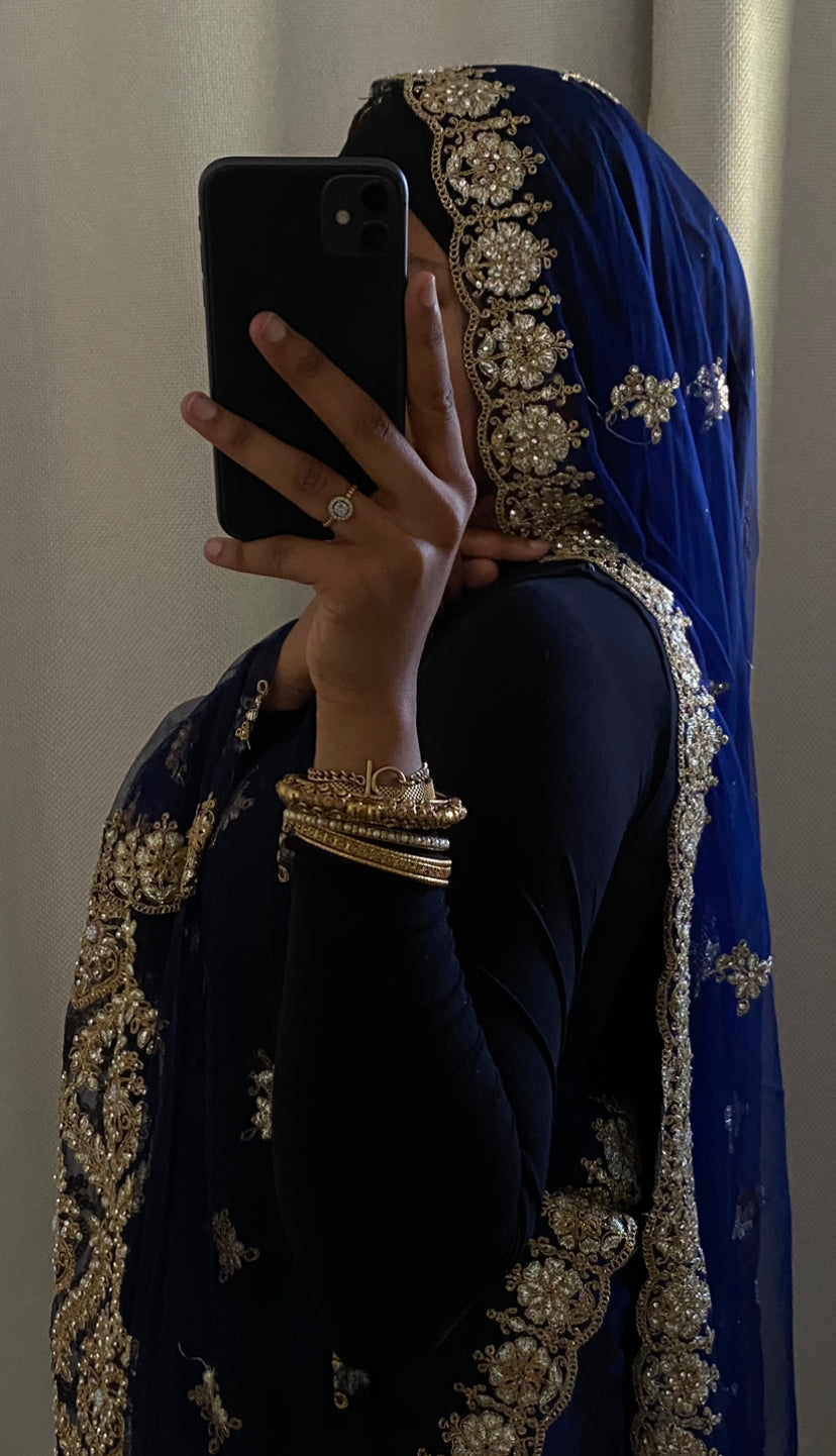 Saree Imane bleu