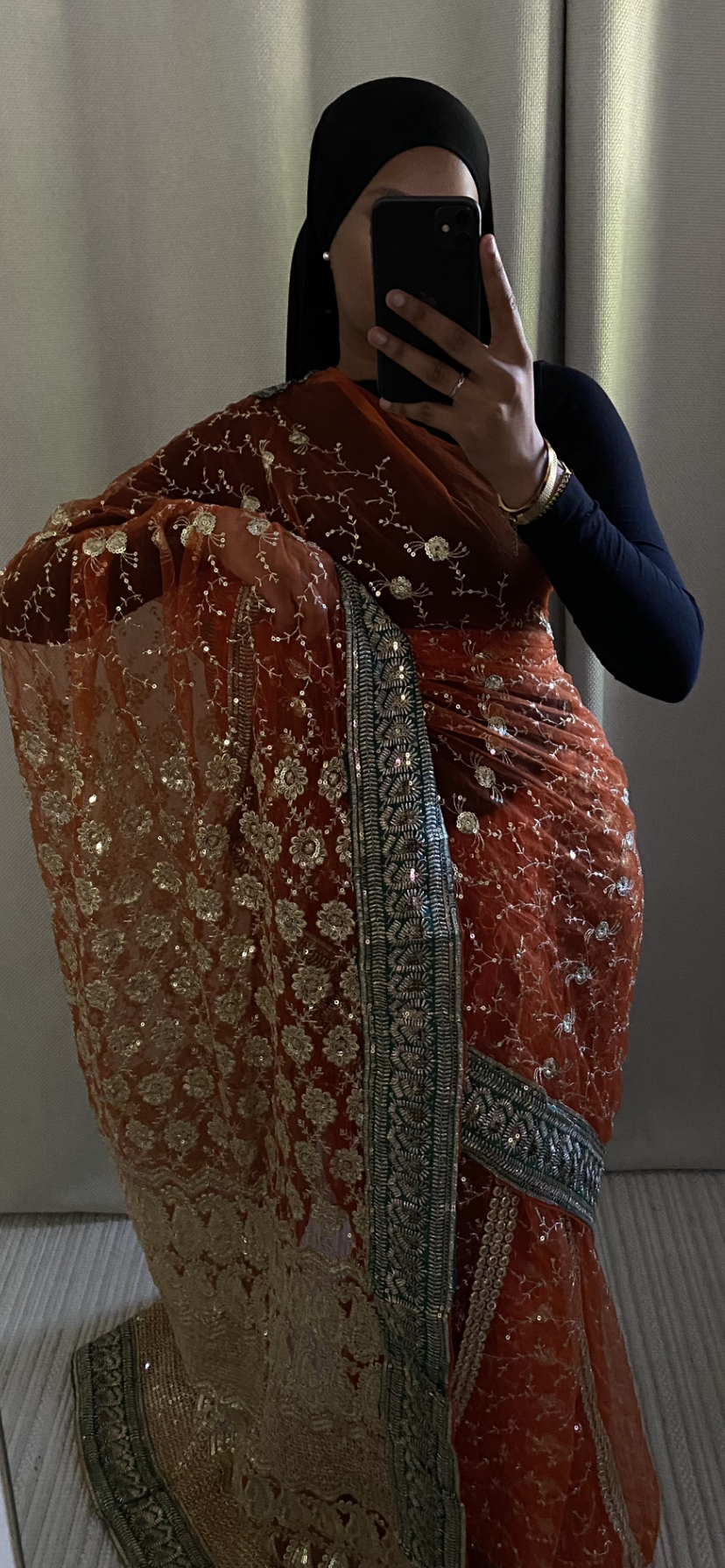 Saree Golg orange