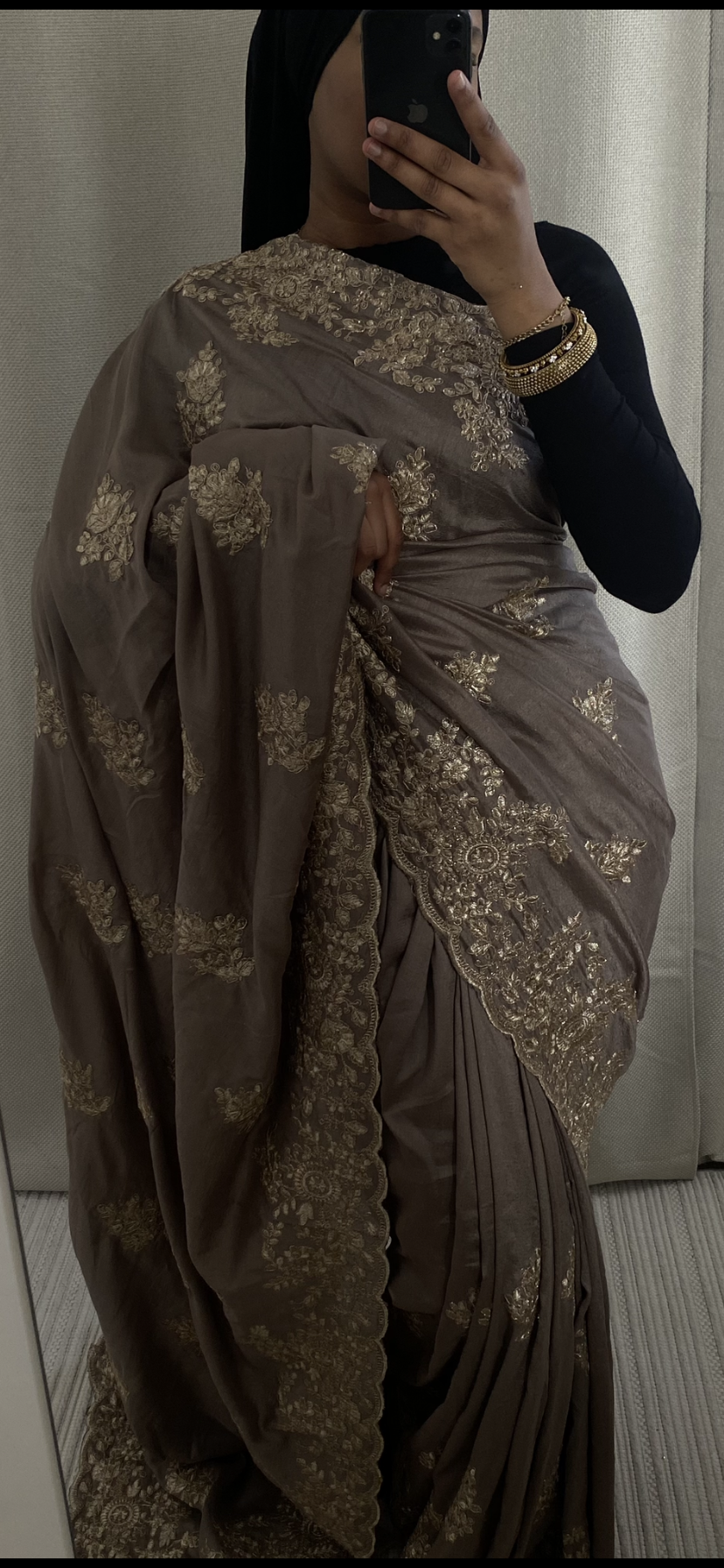 Saree Nour gris
