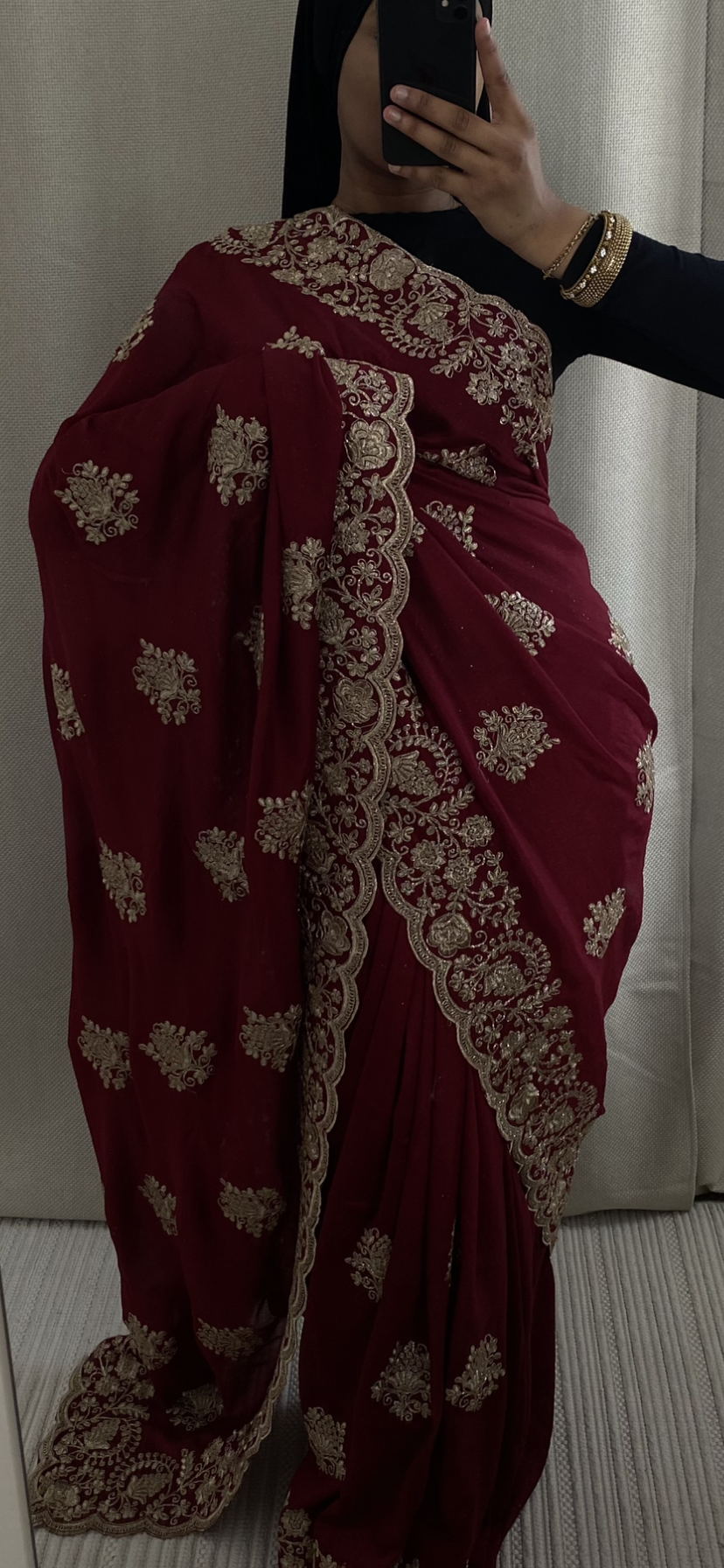 Saree Nour rouge