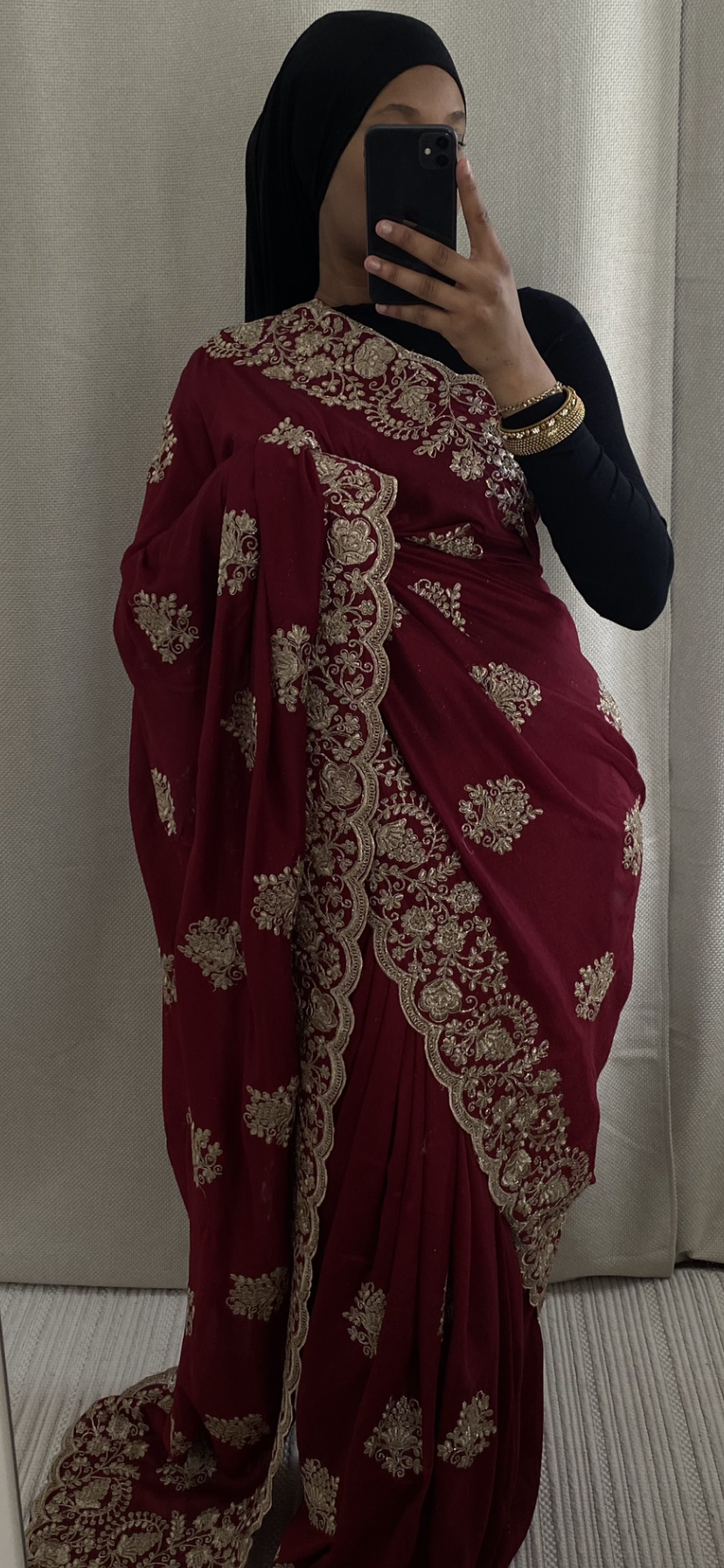 Saree Nour rouge