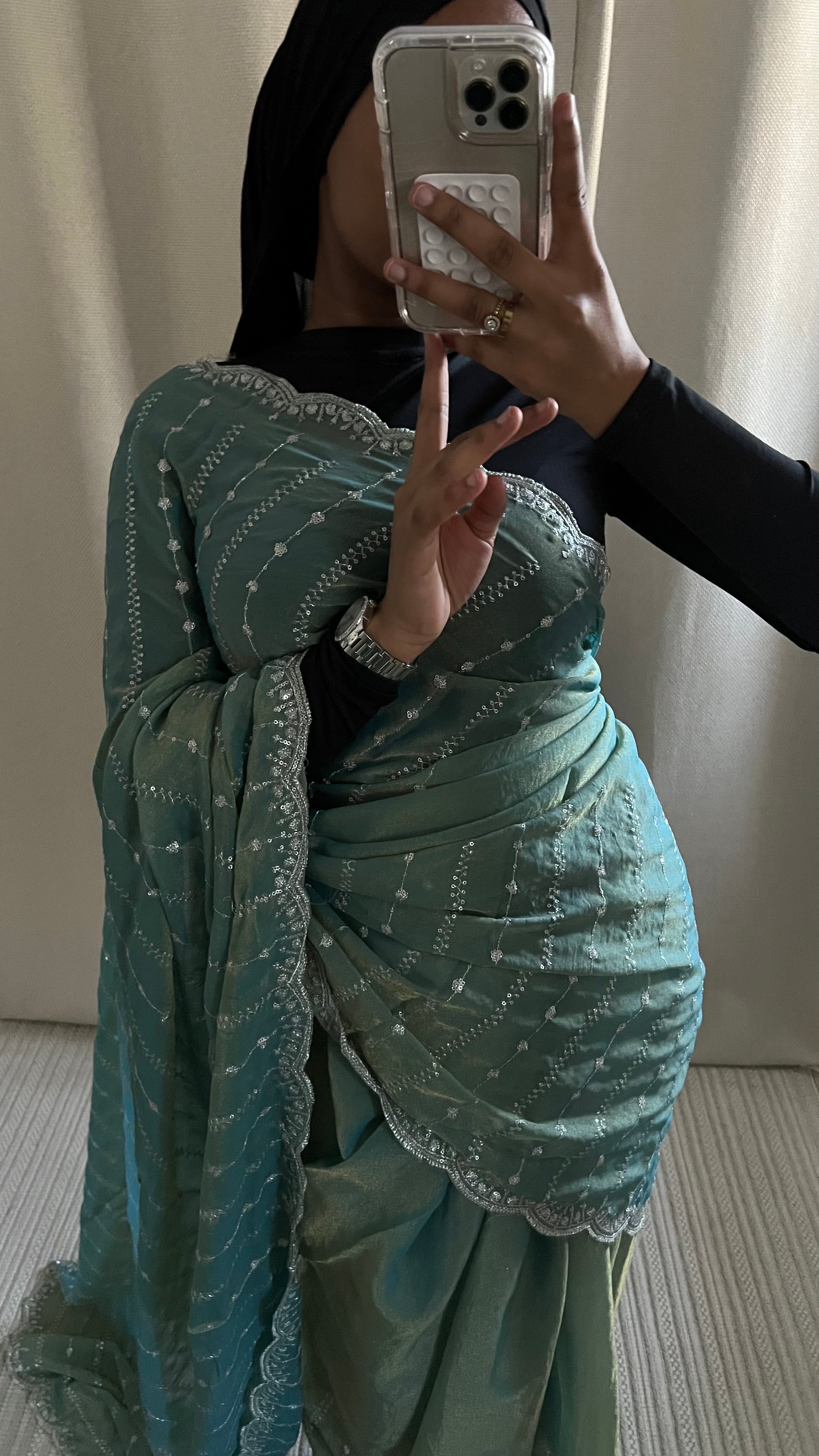 Saree Nouriya bleu