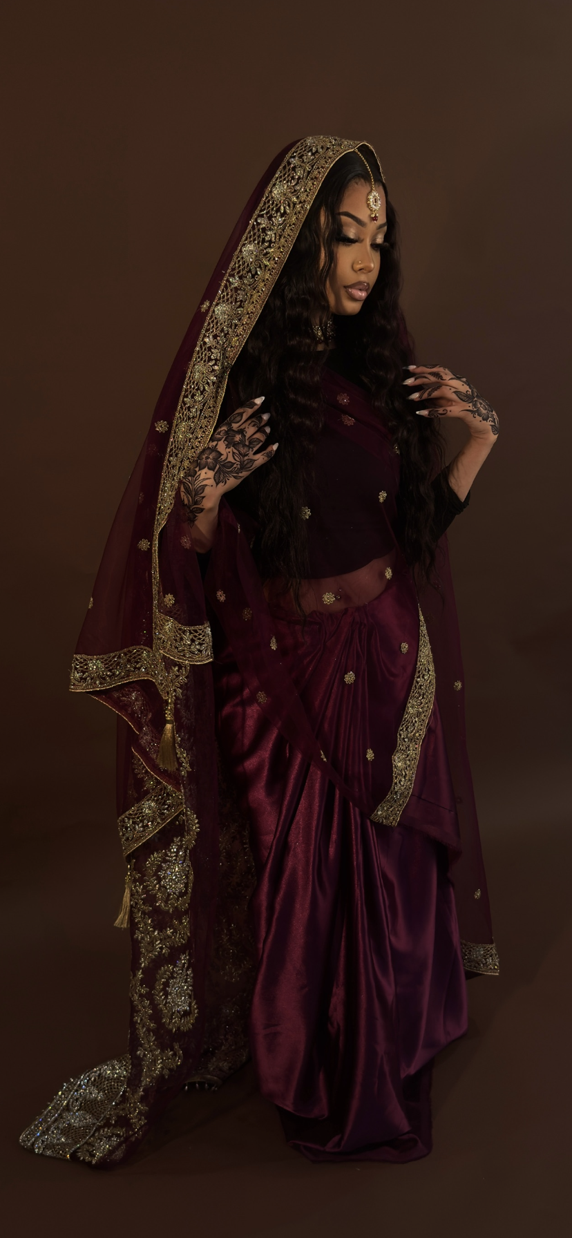 Saree Imane rouge