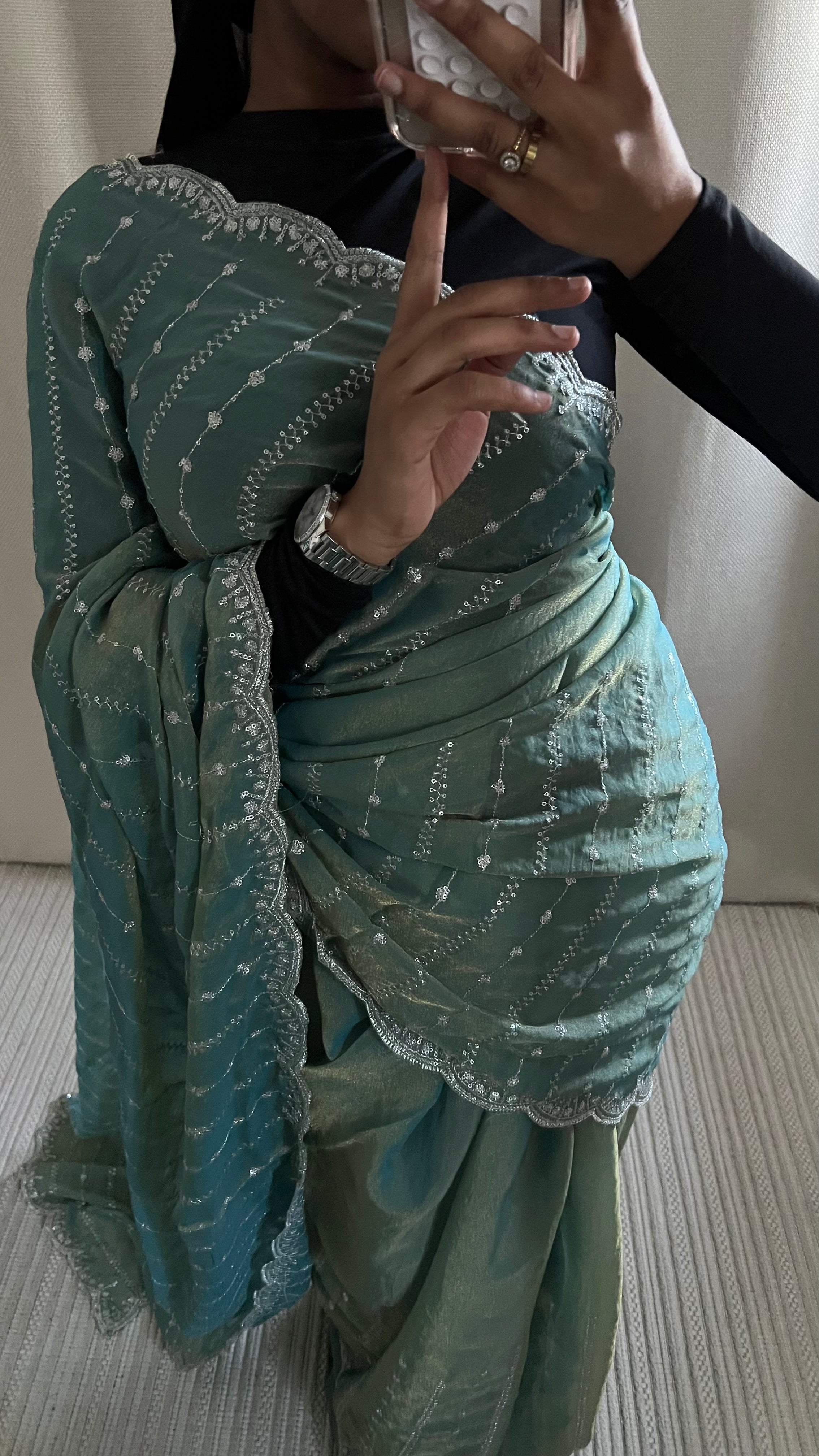 Saree Nouriya bleu