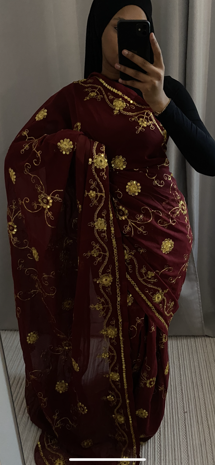 Saree Melia bordeau