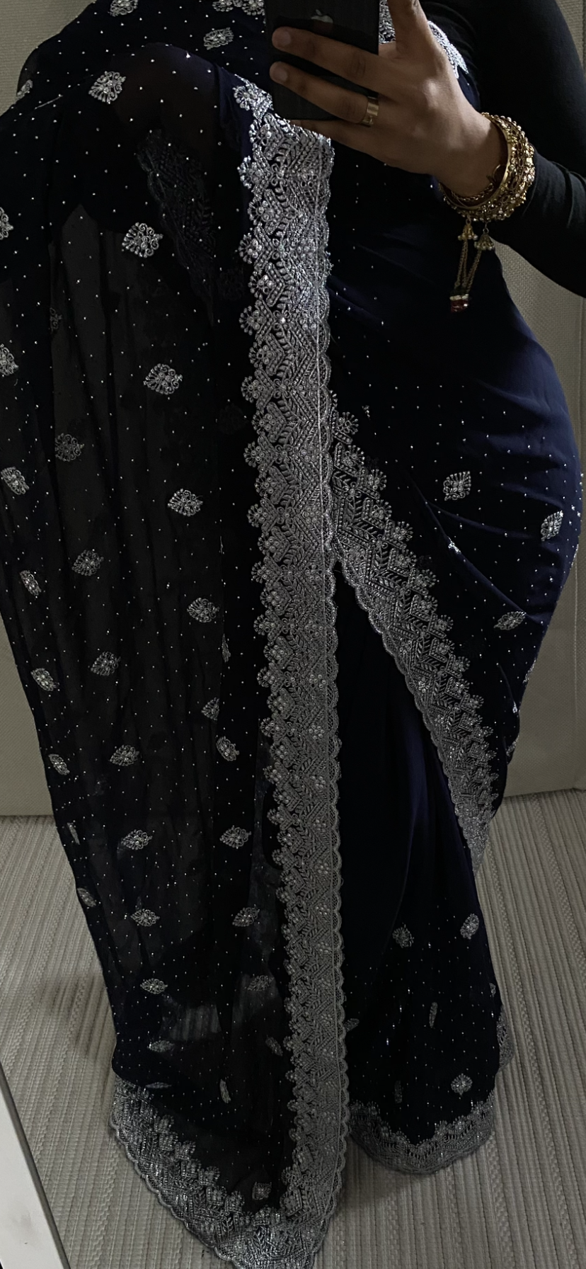 Saree Houriya bleu