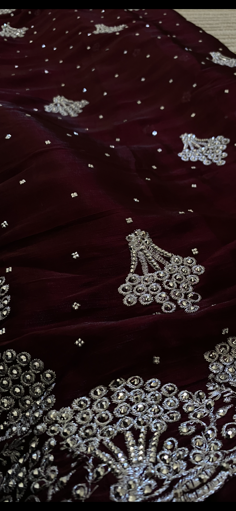 Saree Organza bordeau