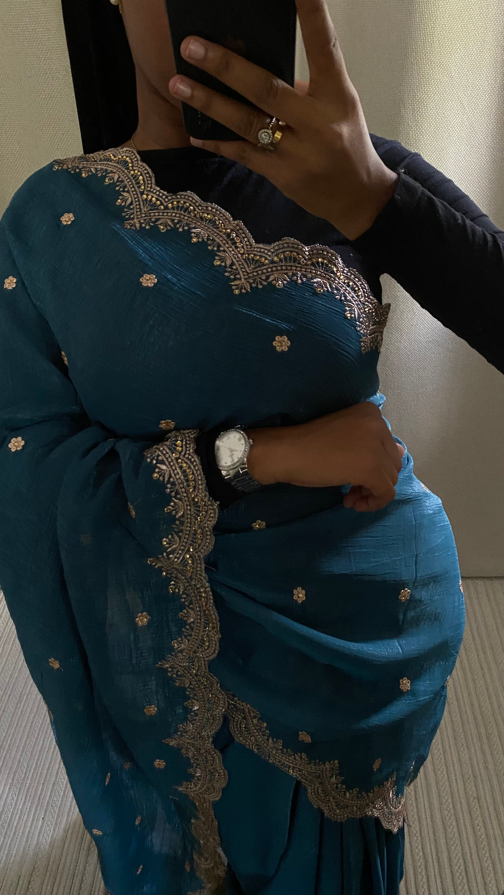 Saree Ilham bleu