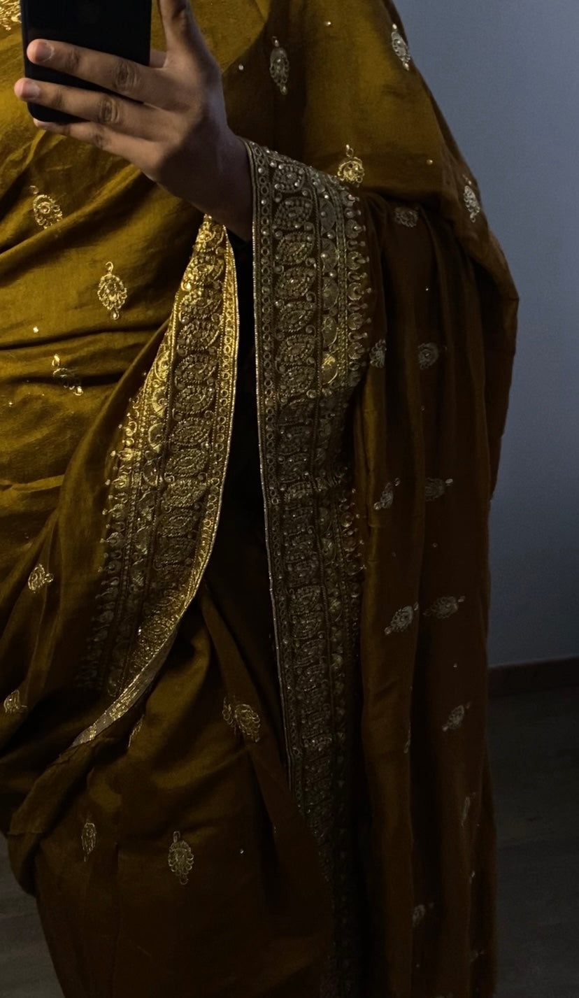 Gold Mawa Saree