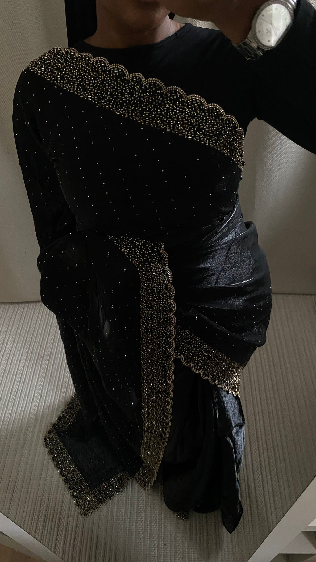 Saree orgenza Noir