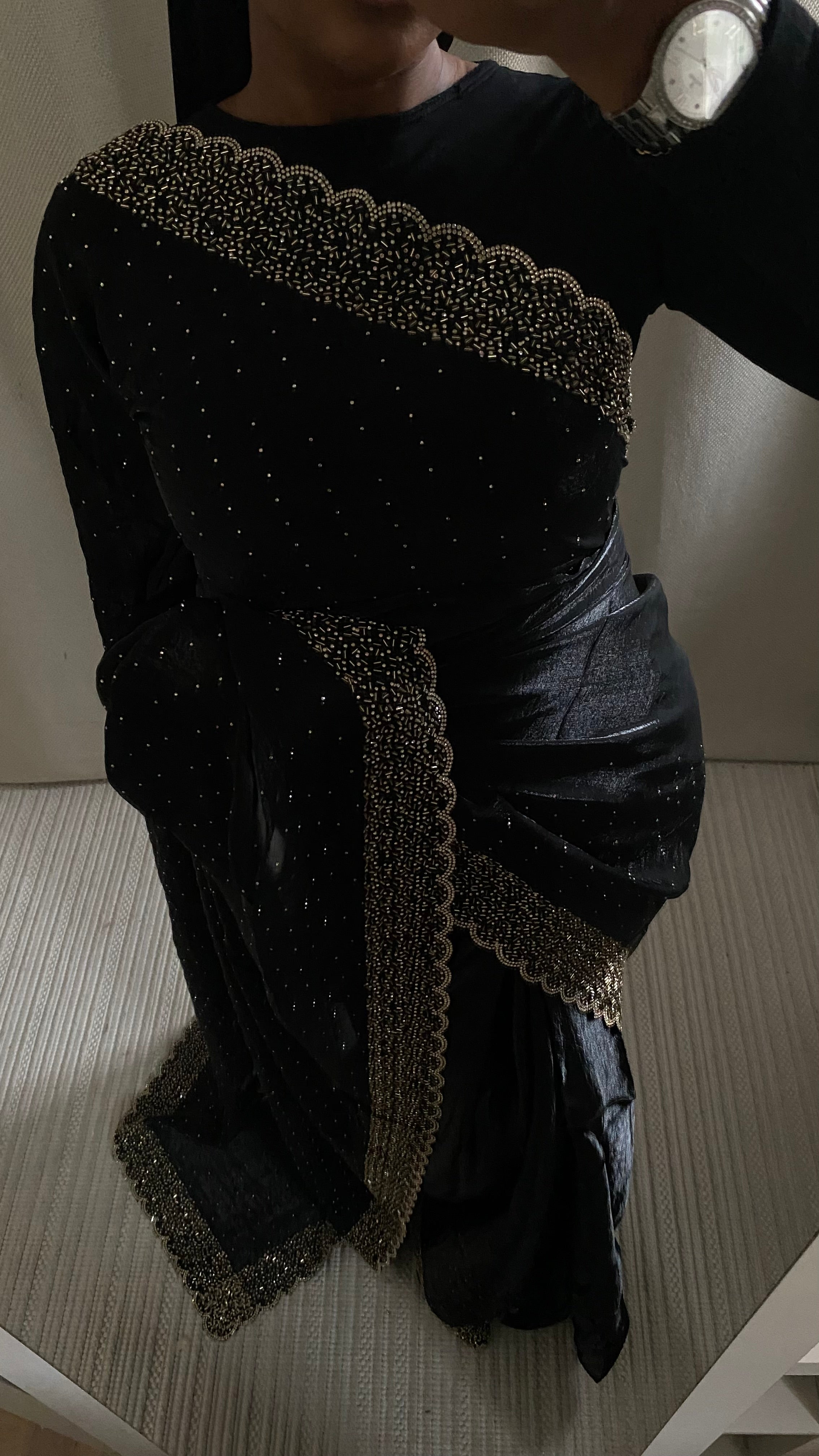 Saree orgenza Noir