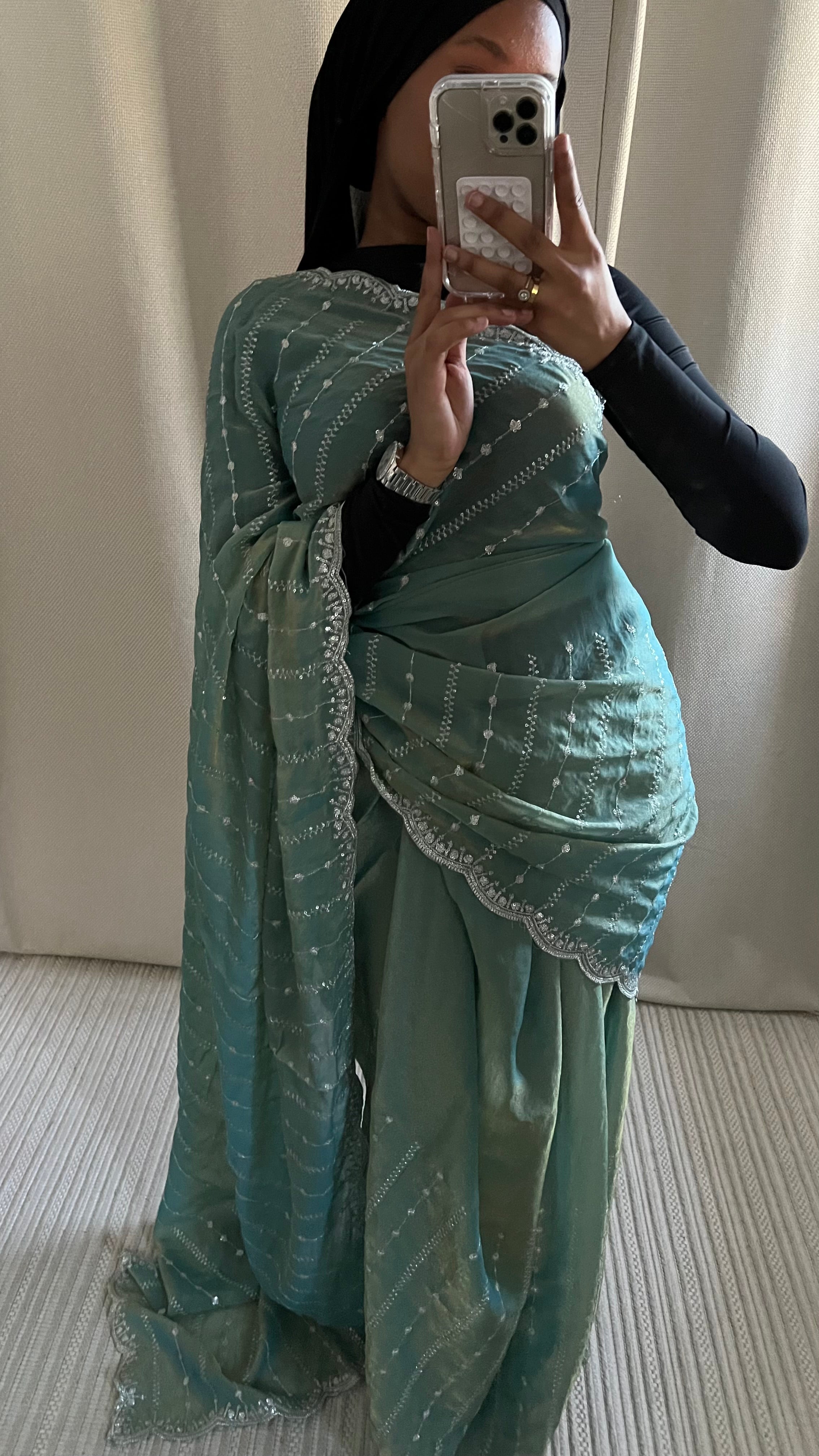 Saree Nouriya bleu