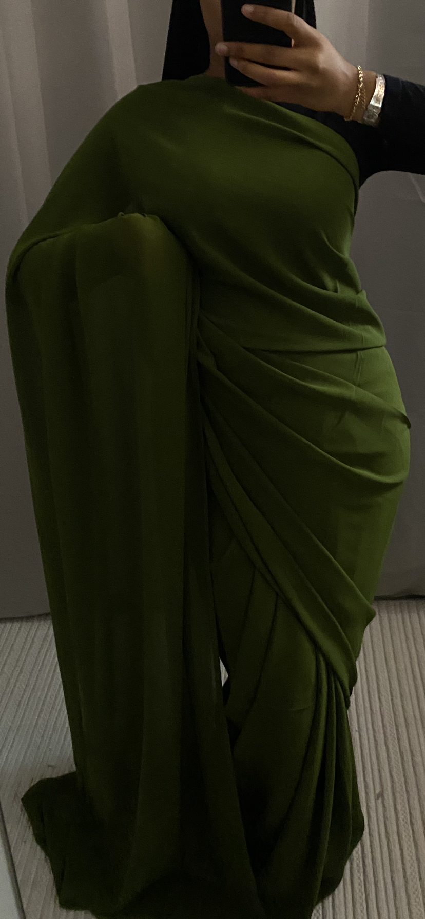 Saree uni vert