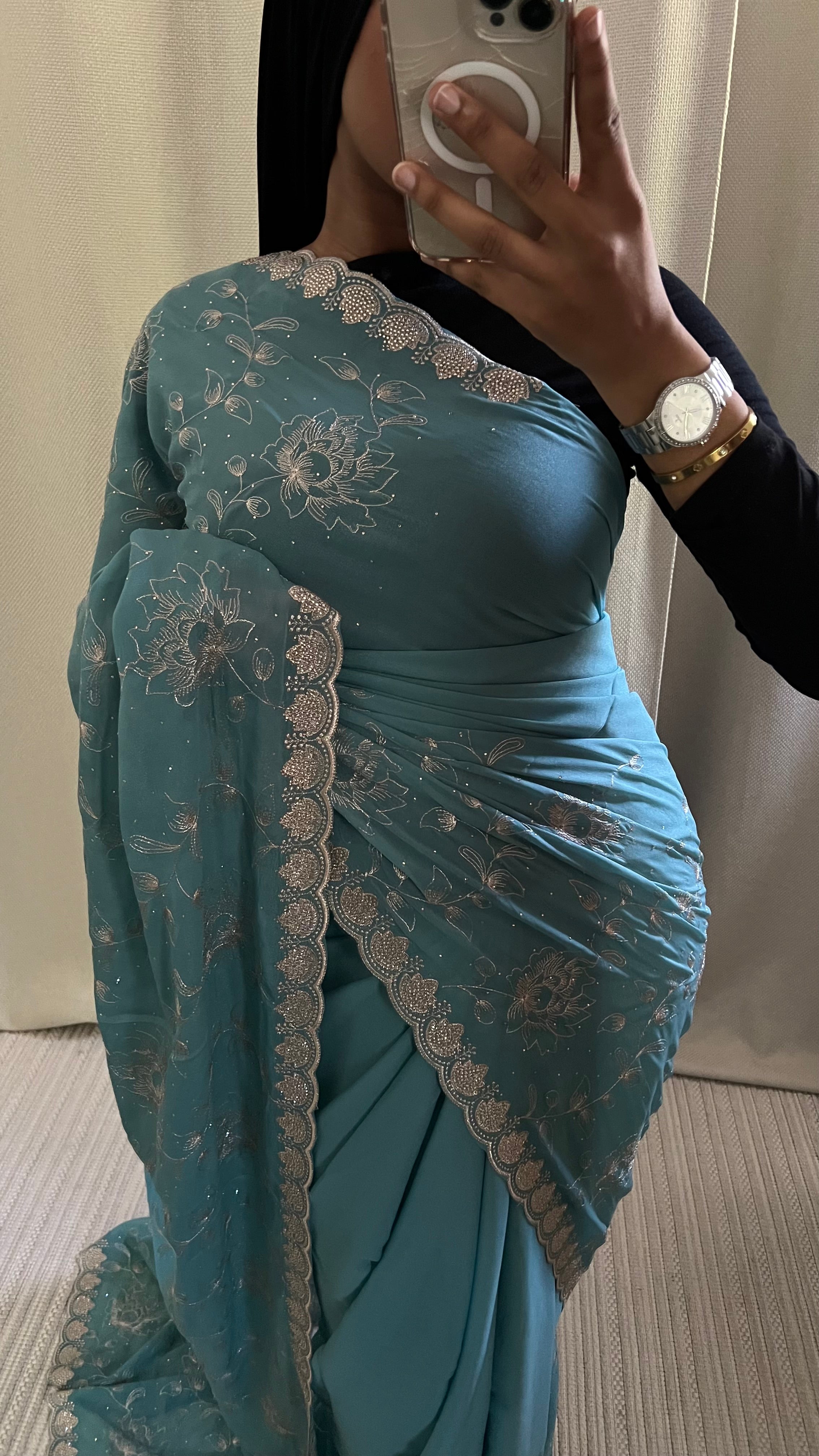 Saree Melia bleu