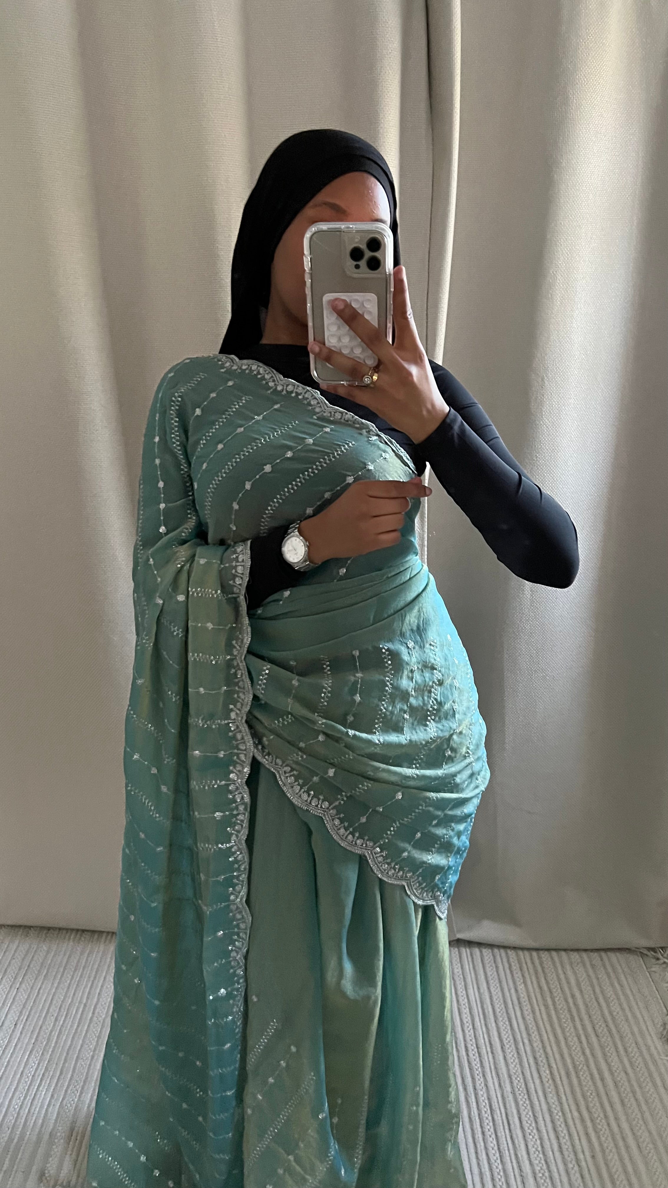 Saree Nouriya bleu