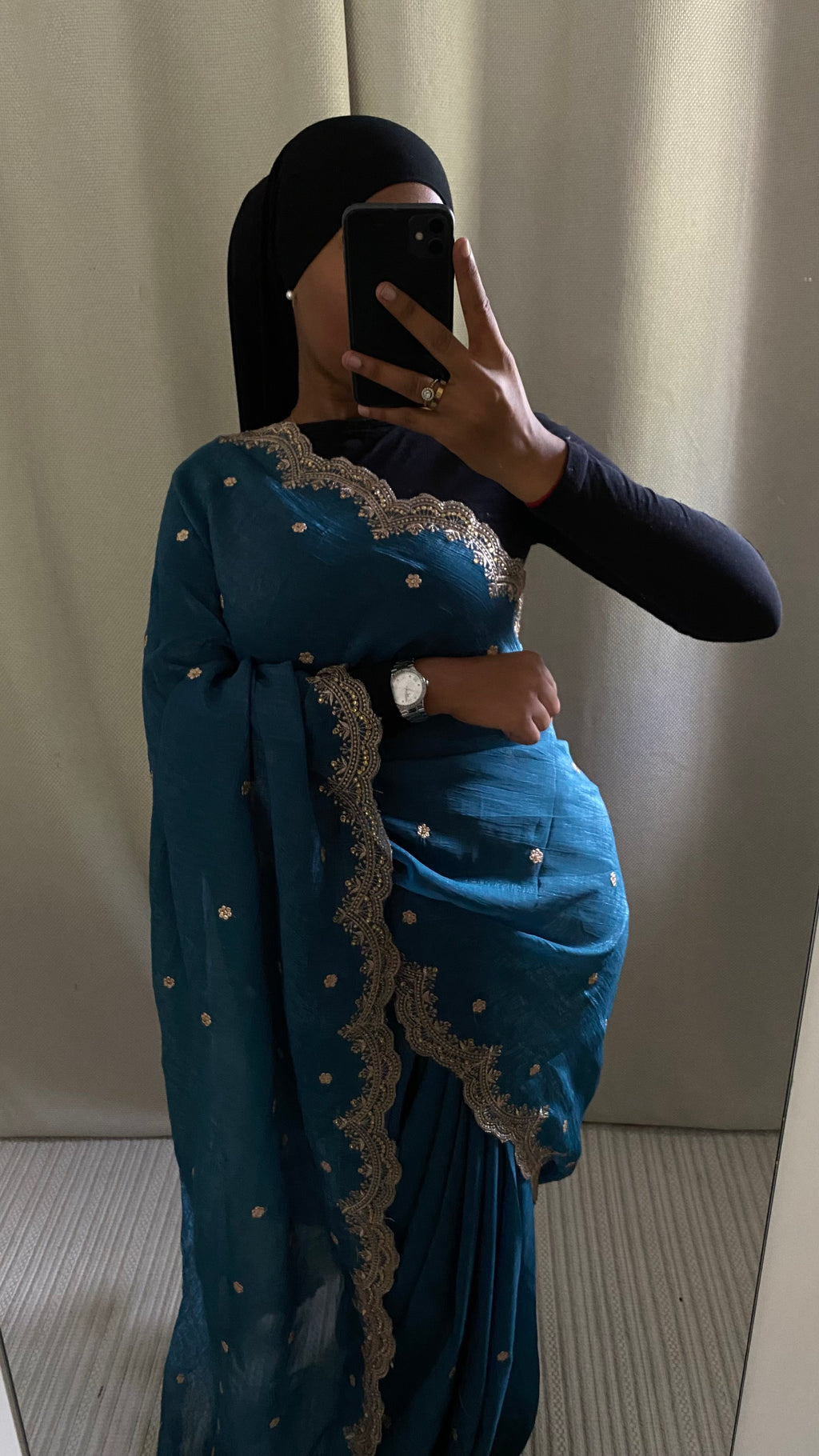 Saree Ilham bleu