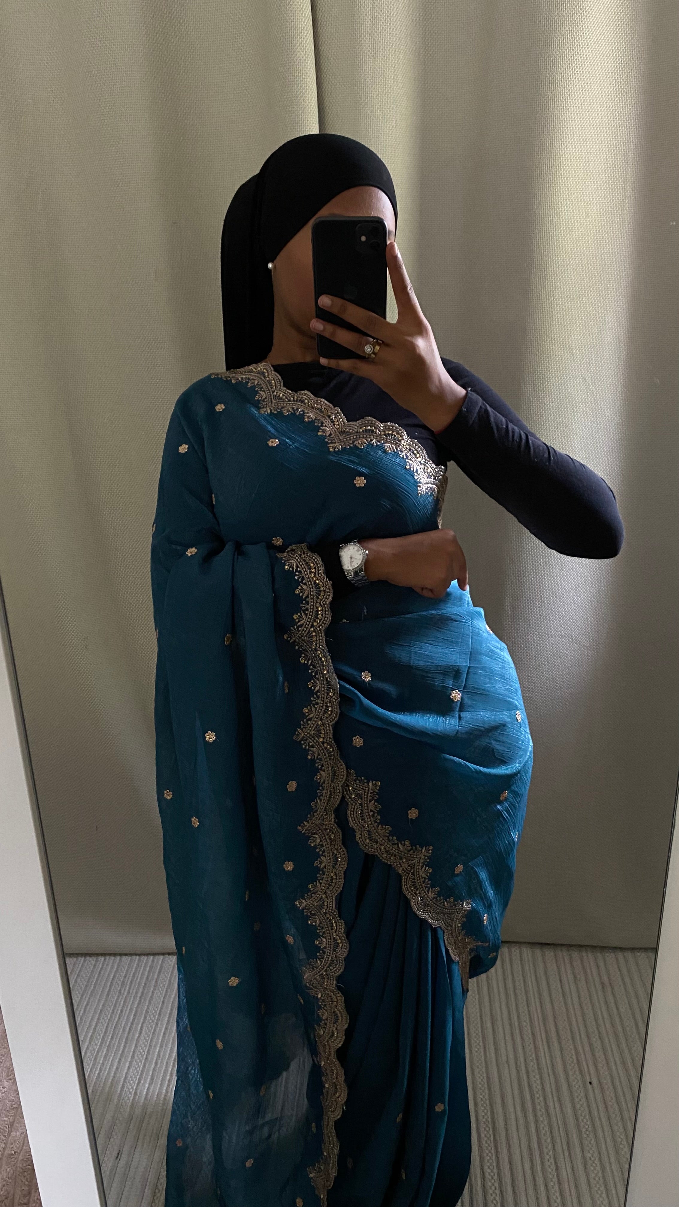 Saree Ilham bleu