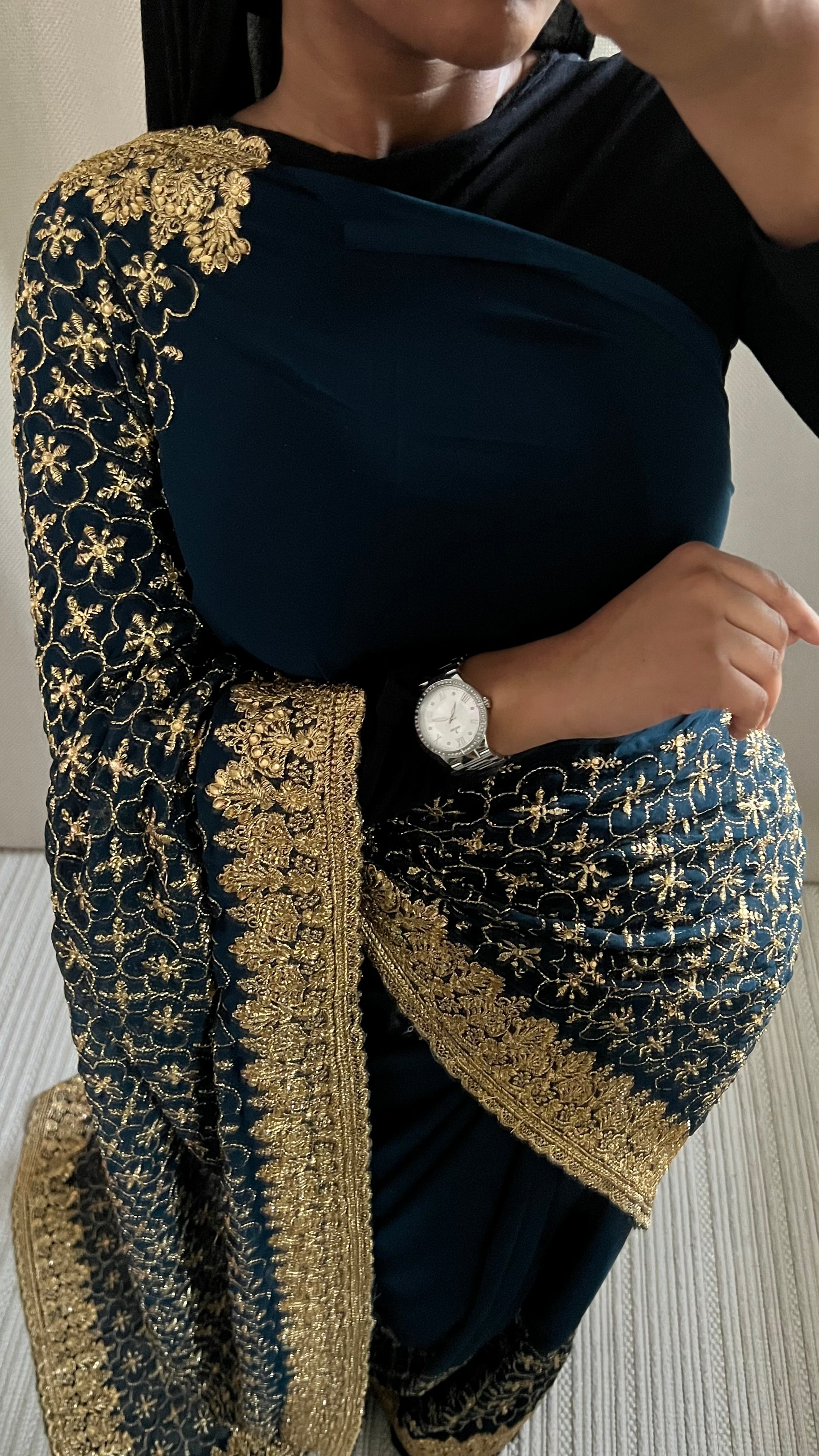 Saree Safiya bleu