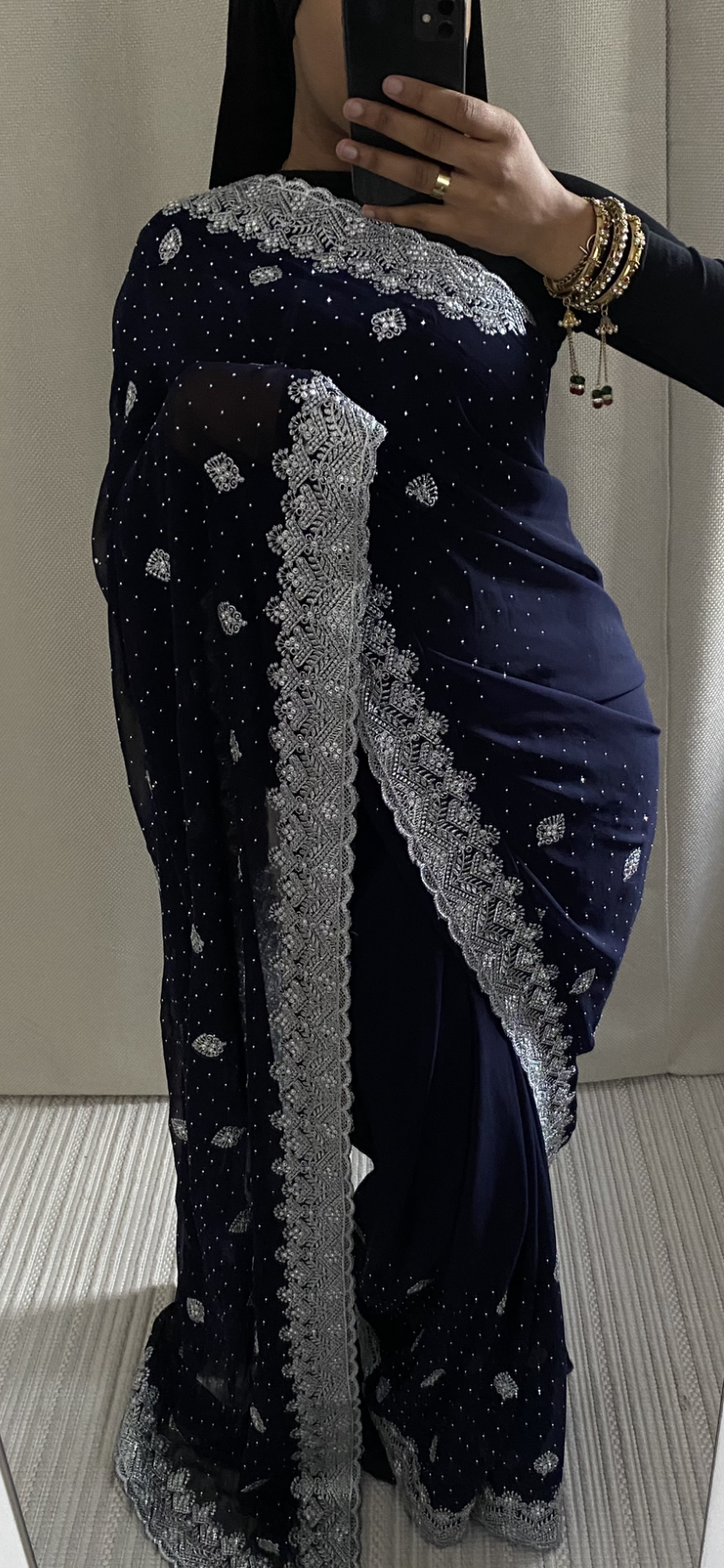 Saree Houriya bleu