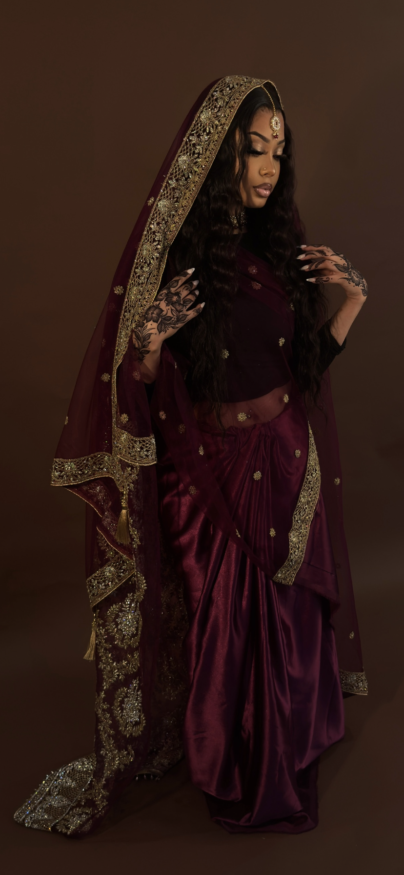 Saree Imane rouge