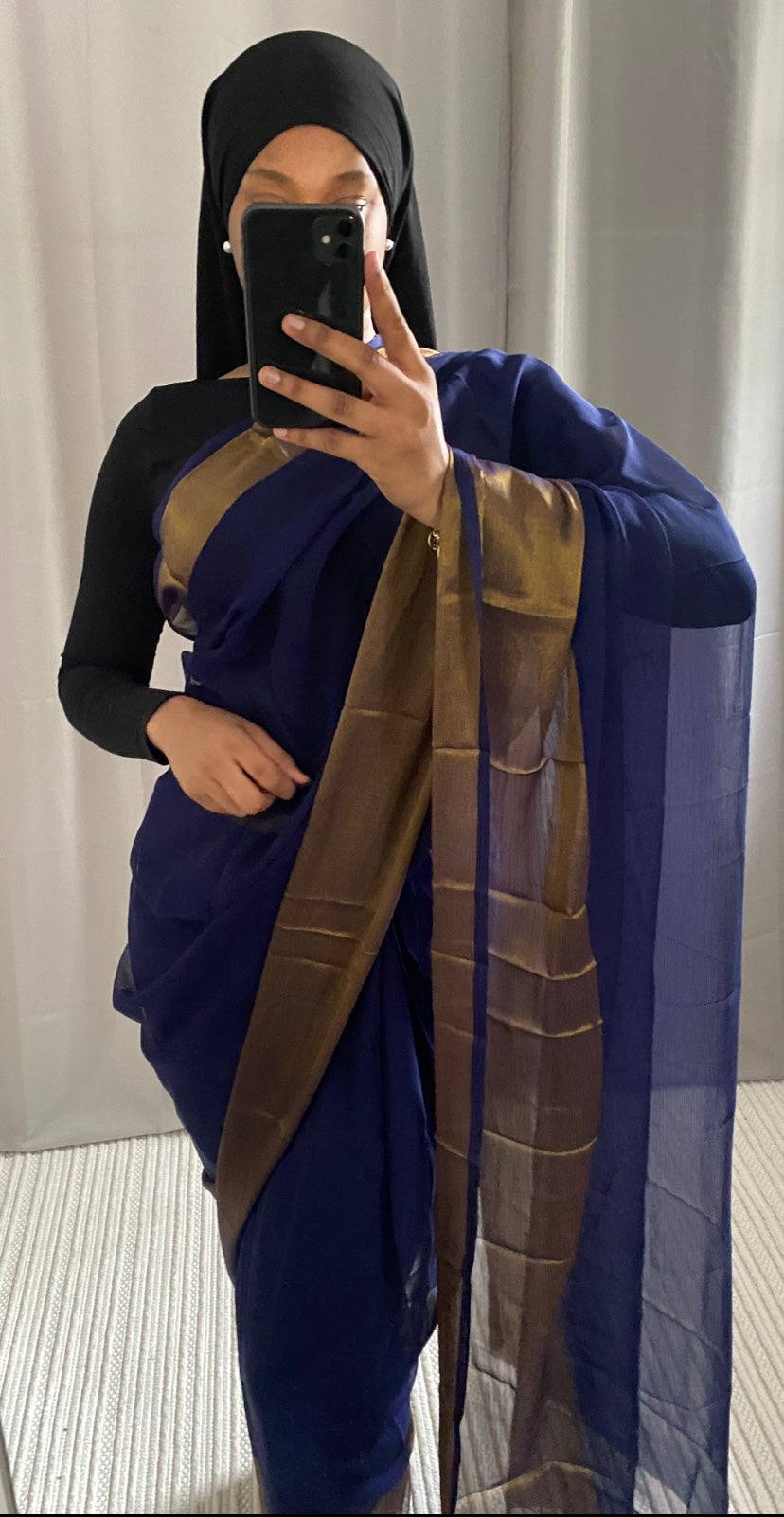 Saree Uma bleu