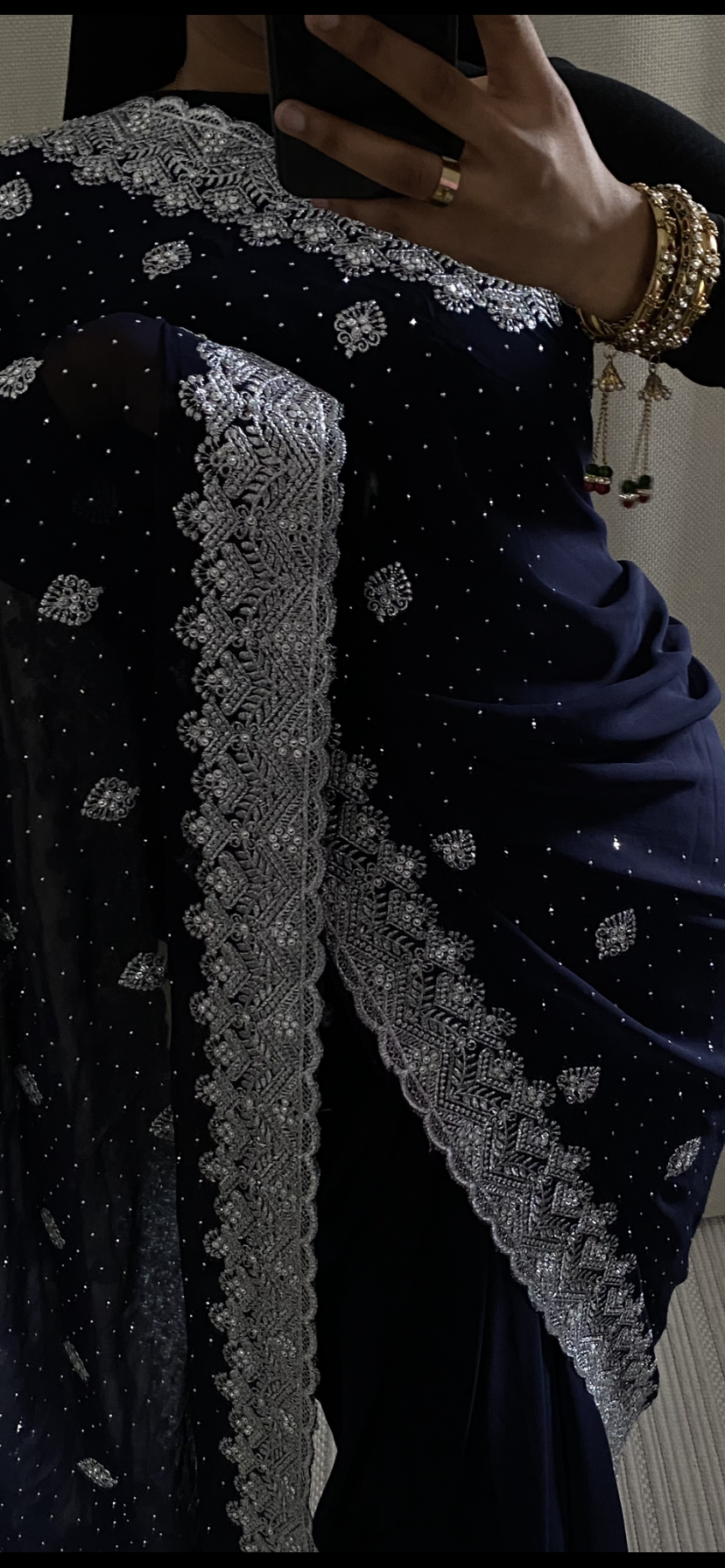 Saree Houriya bleu