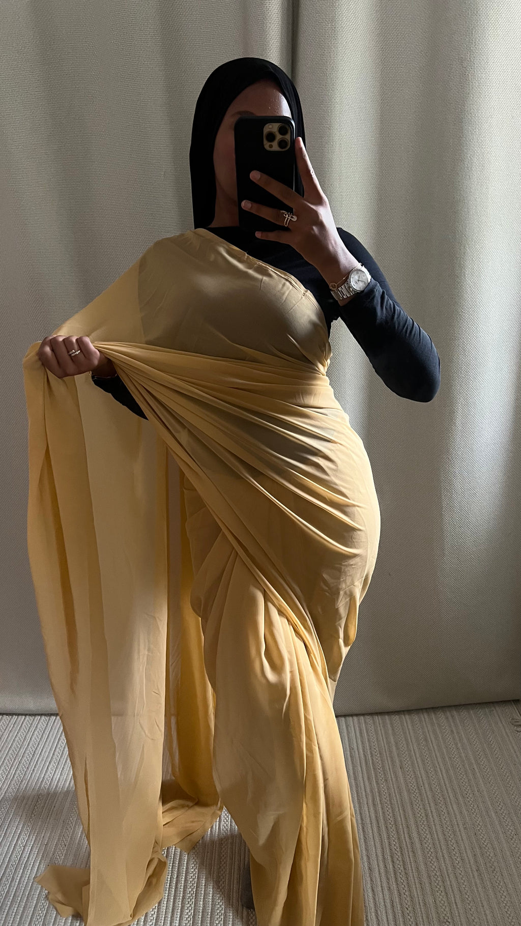 Saree uni beige