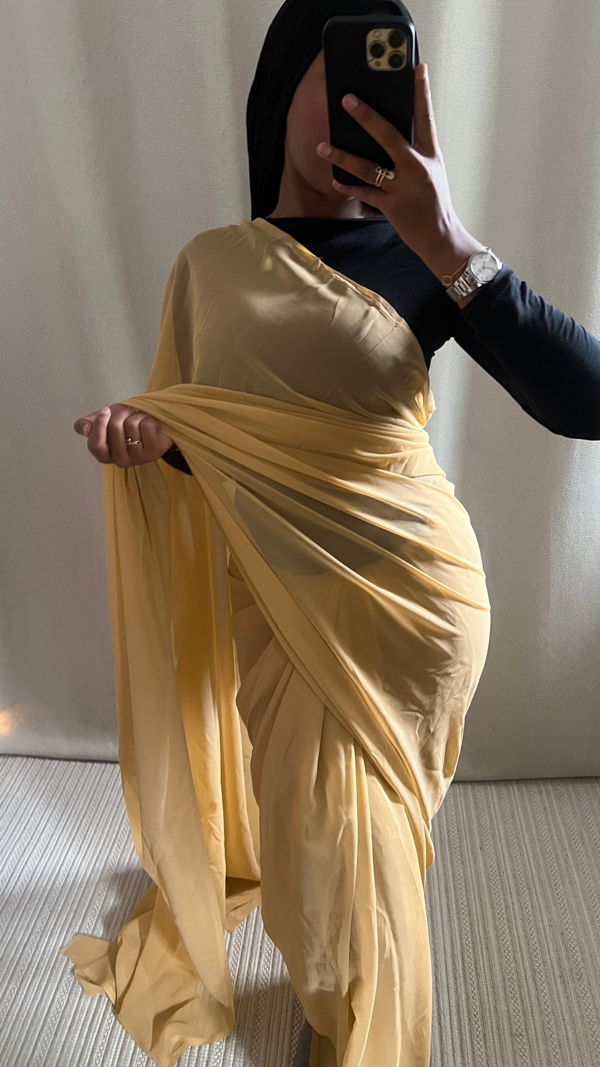 Saree uni beige