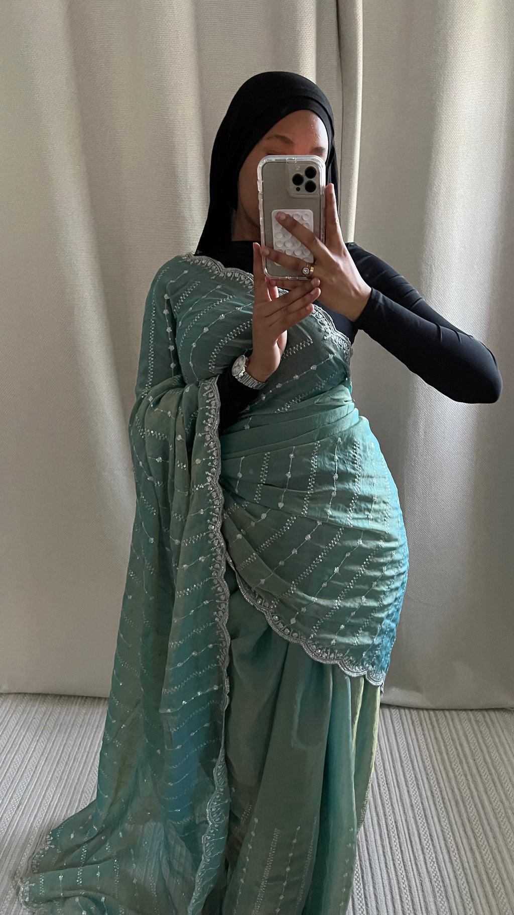 Saree Nouriya bleu