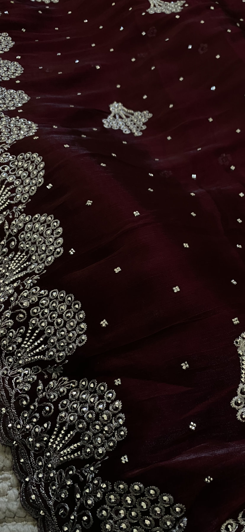Saree Organza bordeau