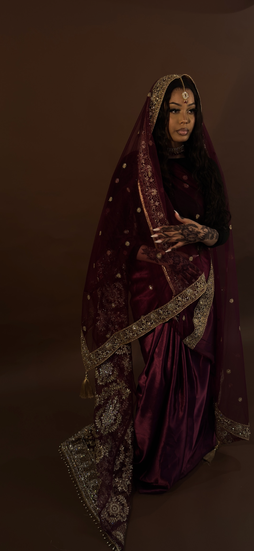 Saree Imane rouge