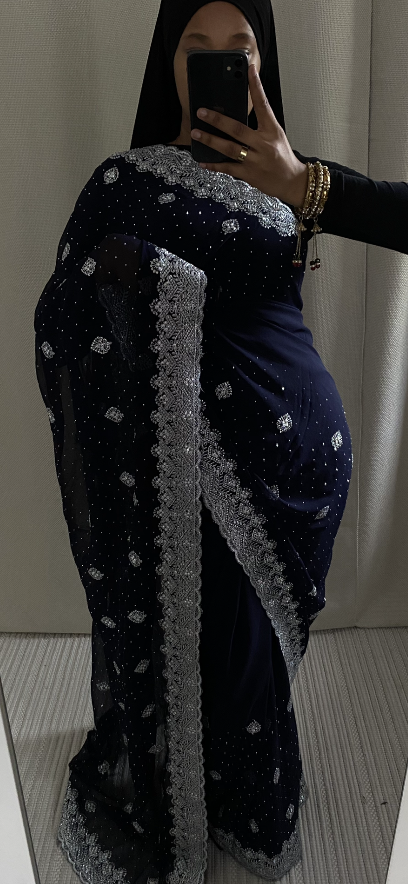 Saree Houriya bleu